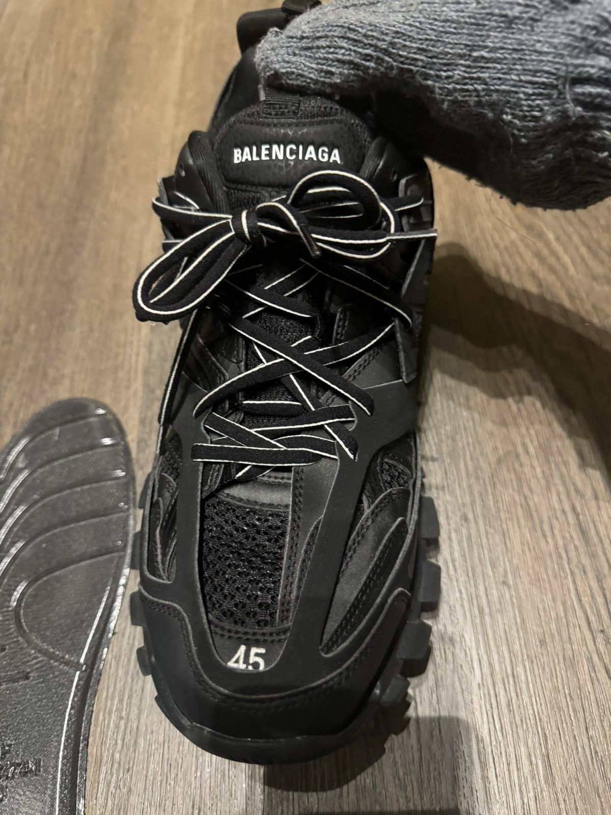 Balenciaga BALENCIAGA Black Track LED Runners Size US 12 / EU 45 - 13 Thumbnail