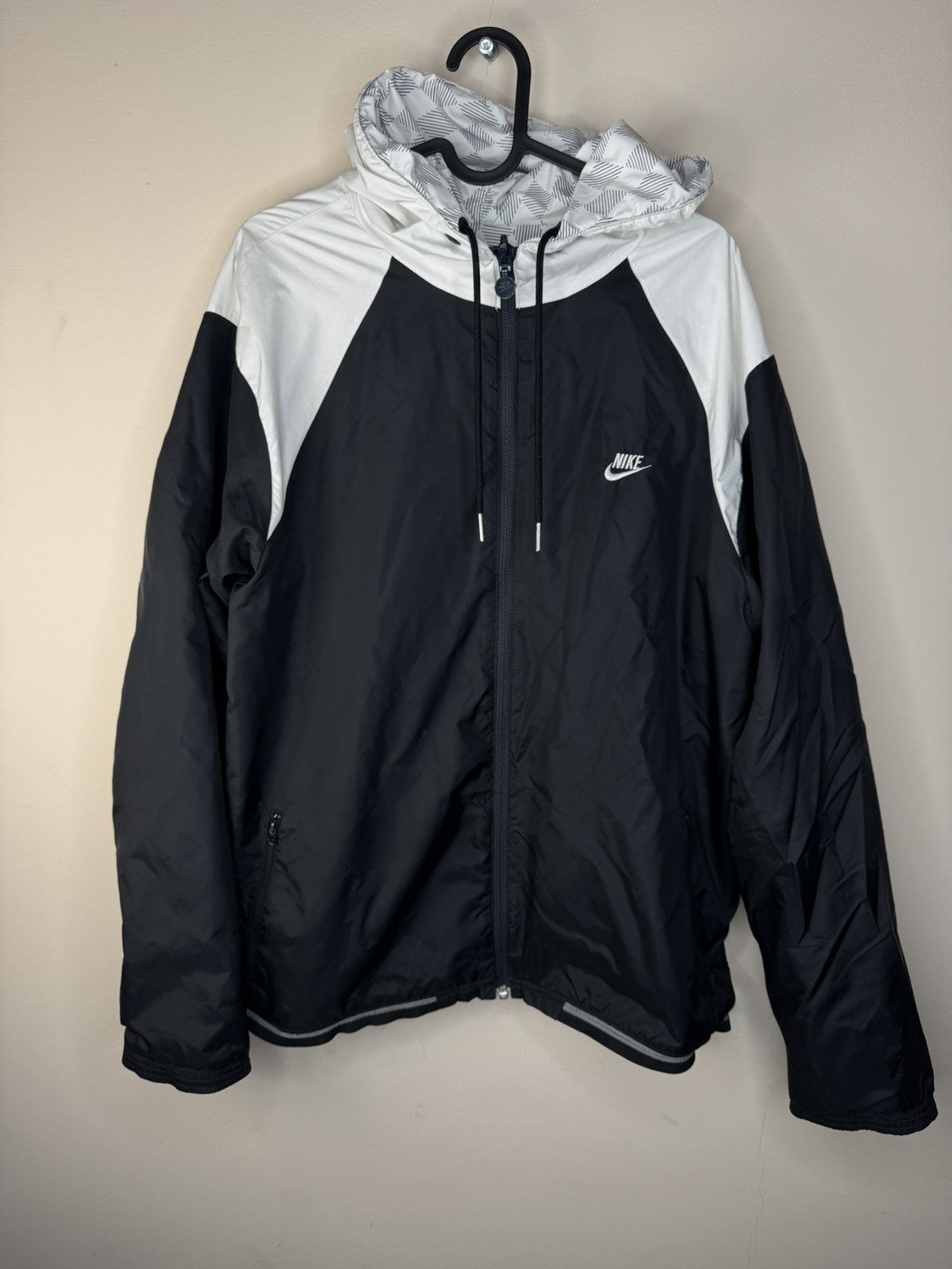 Nike × Vintage Nike Y2K Vintage Black Zip Hooded Jacket Size US L / EU 52-54 / 3 - 1 Thumbnail
