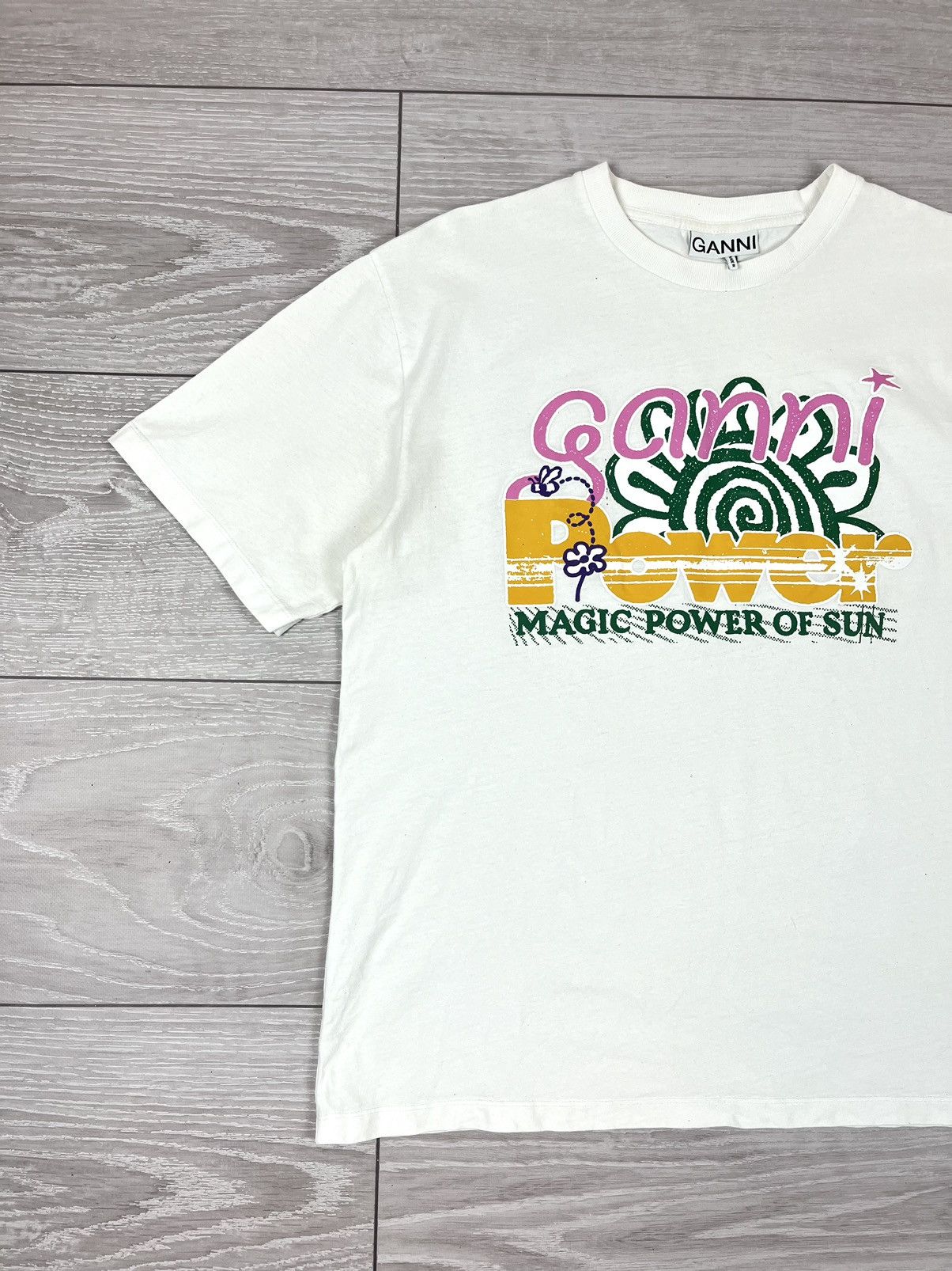 Ganni Ganni Future Heavy Cotton White T Shirt Size M / US 6-8 / IT 42-44 - 4 Thumbnail