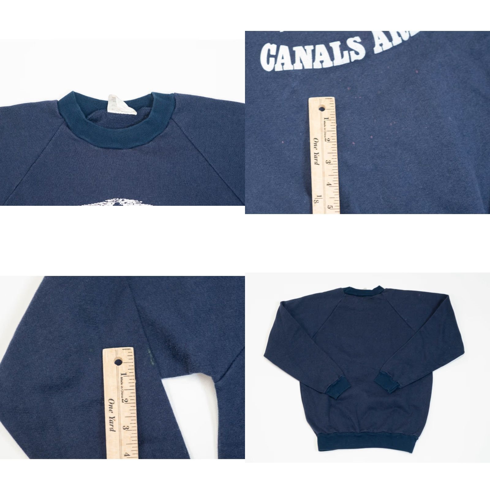 Greats VINTAGE Canals Are Fun Sweatshirt Blue Size S Women United Kingdom 1960s 50s VTG VT Vintage Pullover Crew Neck Size S / US 4 / IT 40 - 9 Thumbnail