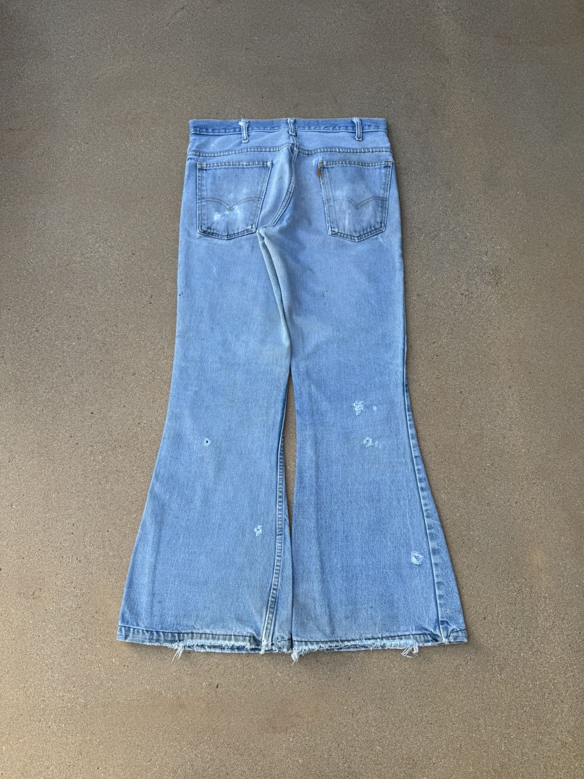 Levi's × Vintage Vtg 70’s Levi’s 684 Orange Tab Bellbottom Faded Jeans 34x31 Size US 34 / EU 50 - 2 Thumbnail