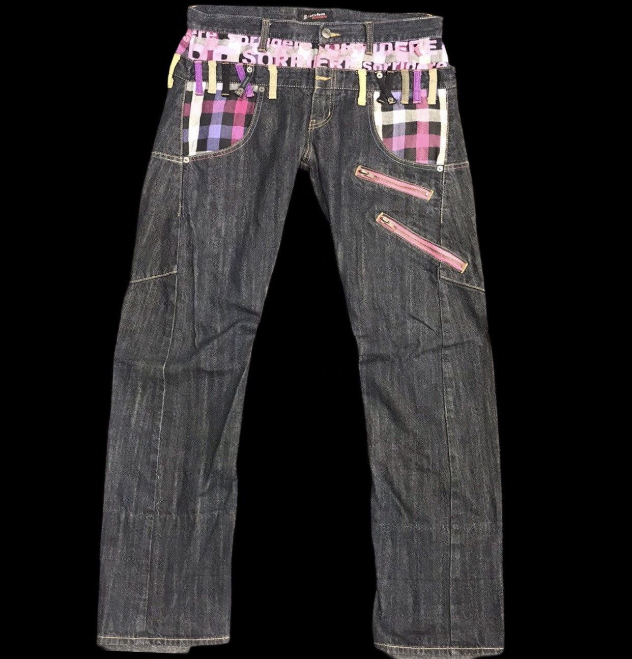 Sorridere Japan Double Waist Zipper Twisted Jeans