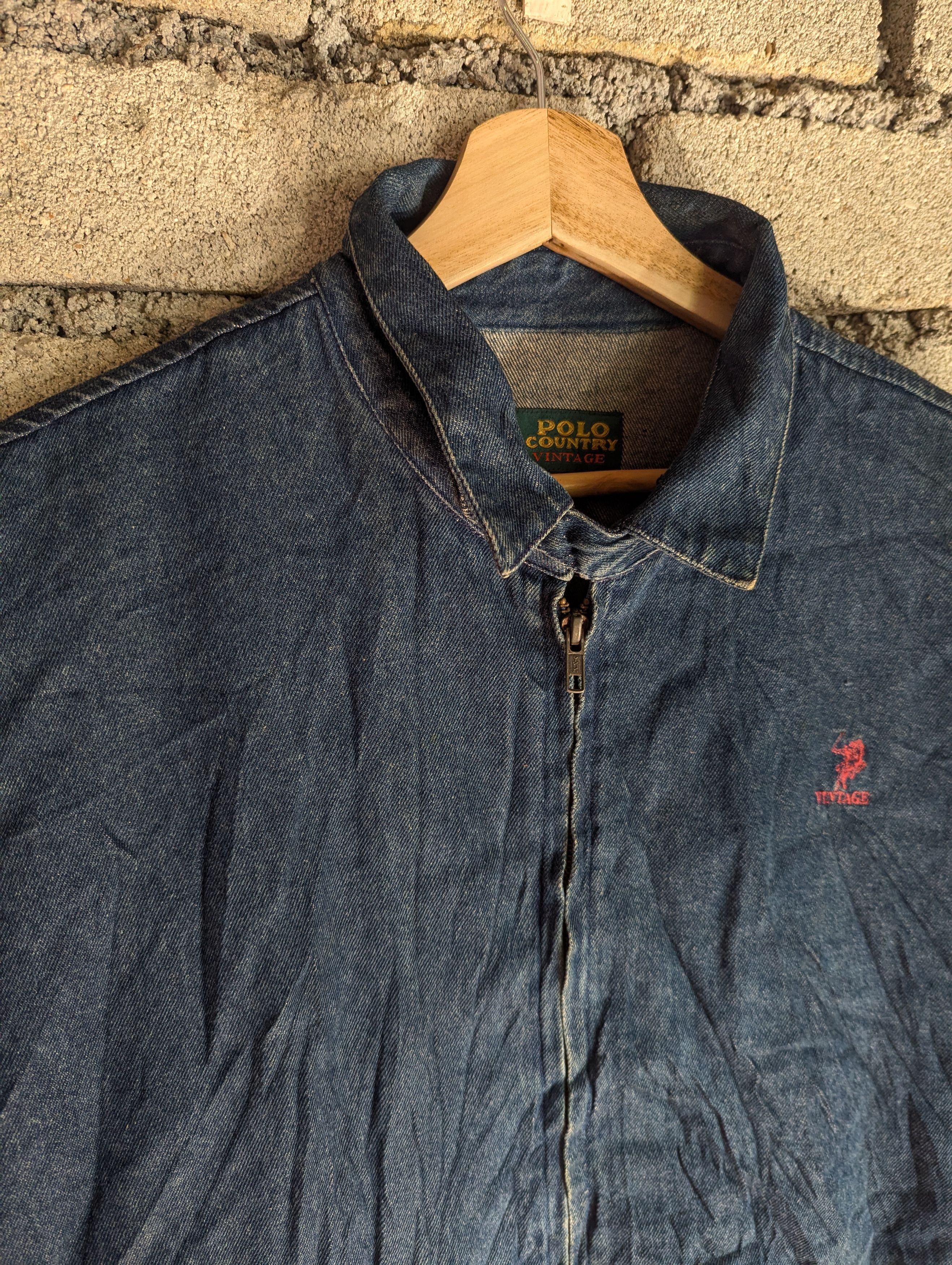 Beverly Hills Polo Club × Polo Ralph Lauren POLO COUNTY TRUE VINTAGE BOMBER DENIM JACKET Size US L / EU 52-54 / 3 - 7 Thumbnail