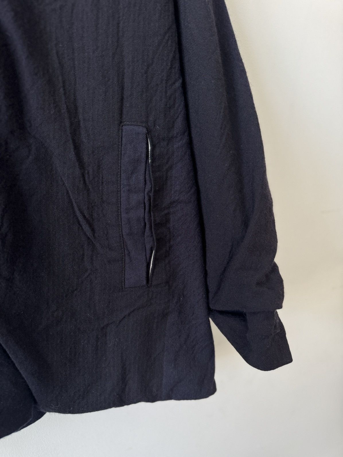 Paul Harnden Shoemakers Paul Harnden Two Tone Navy Wool Double Breasted Jacket Size US L / EU 52-54 / 3 - 3 Thumbnail
