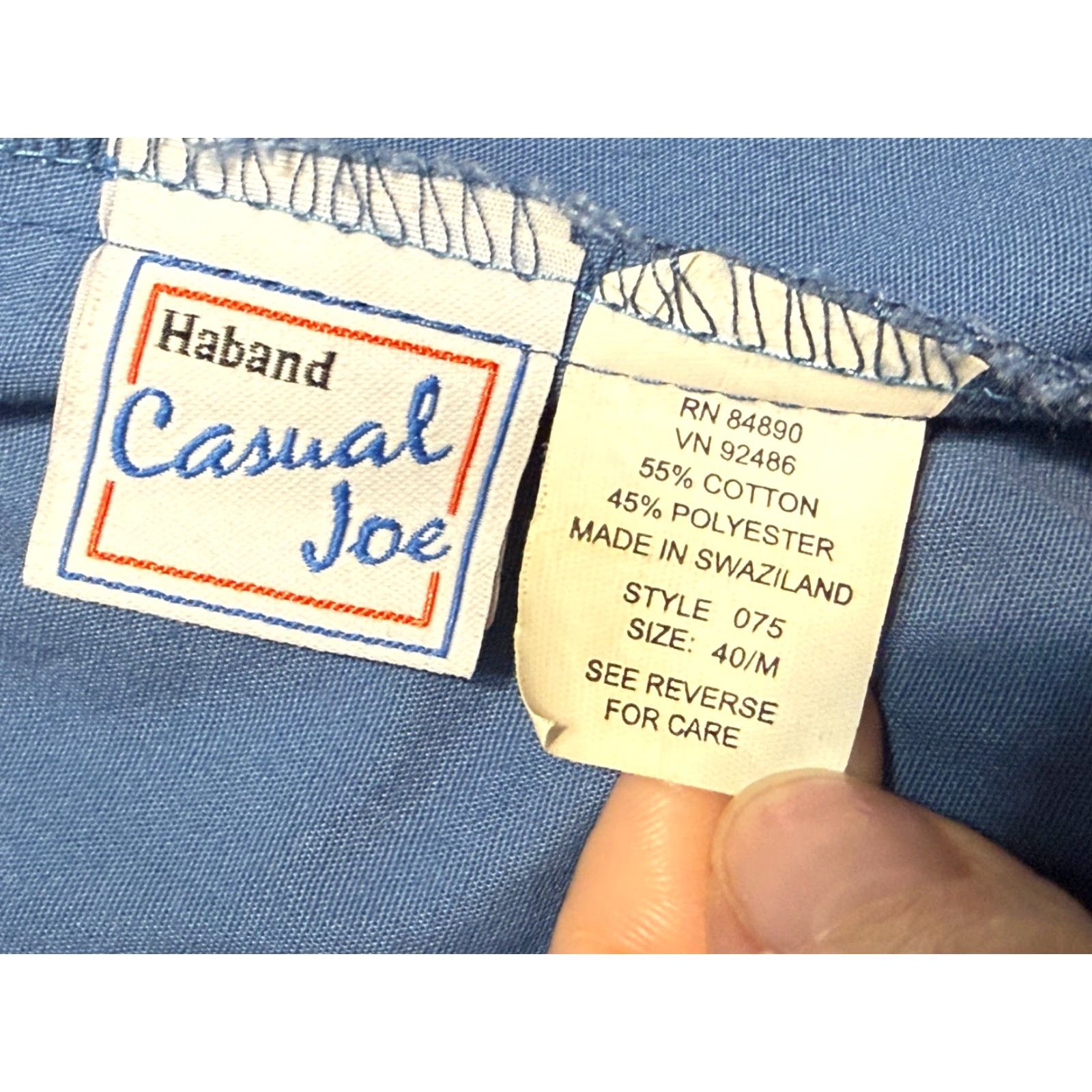 Haband Haband Casual Joe Pants Men's Medium Blue Pull On Stretch Waist High Rise Straight Leg / Chino Style Size US 31 - 5 Thumbnail