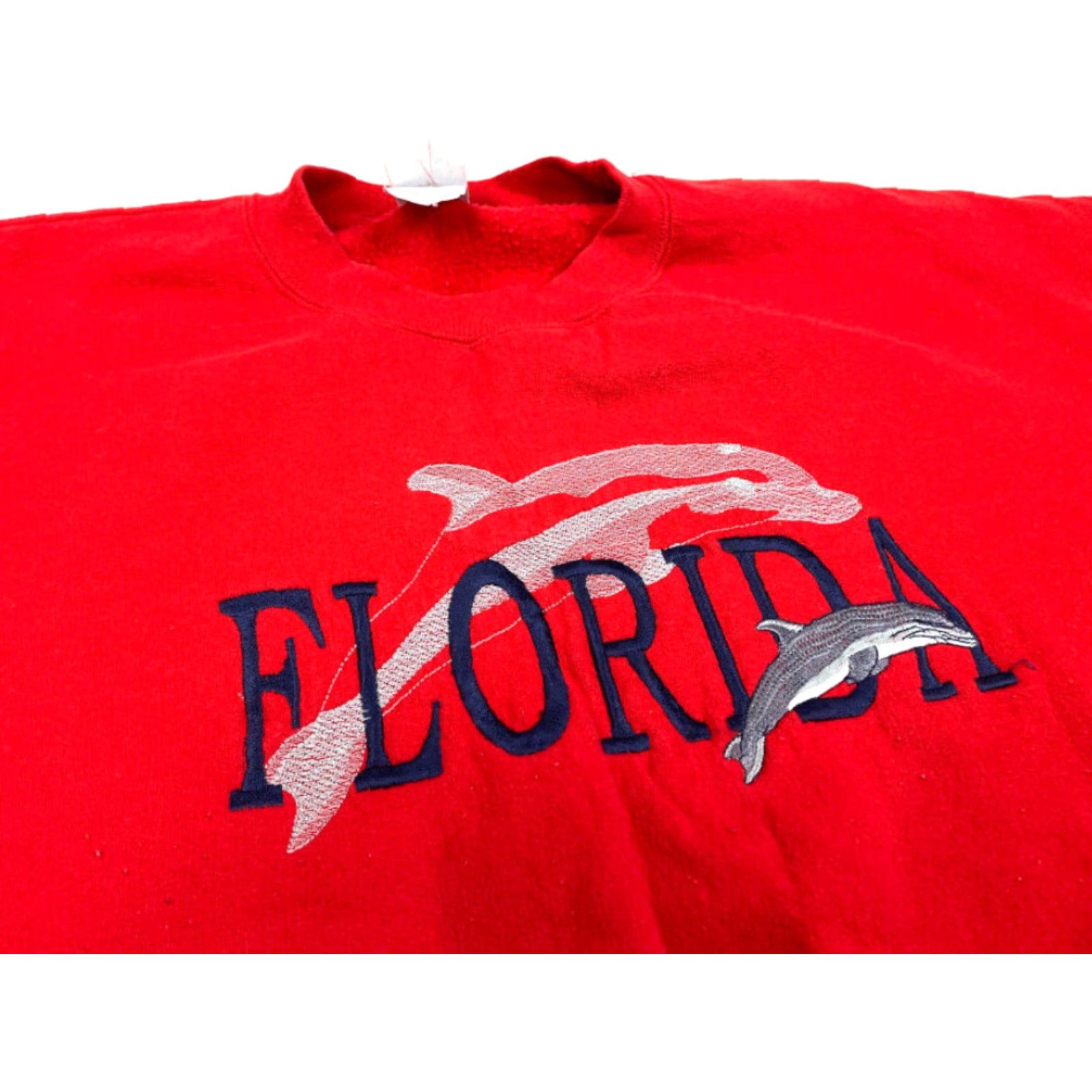 Gildan VINTAGE Gildan Florida Embroidered Dolphin Sweatshirt Mens XL Red Lightweight Crew Neck Pullover Retro Size US XL / EU 56 / 4 - 4 Thumbnail