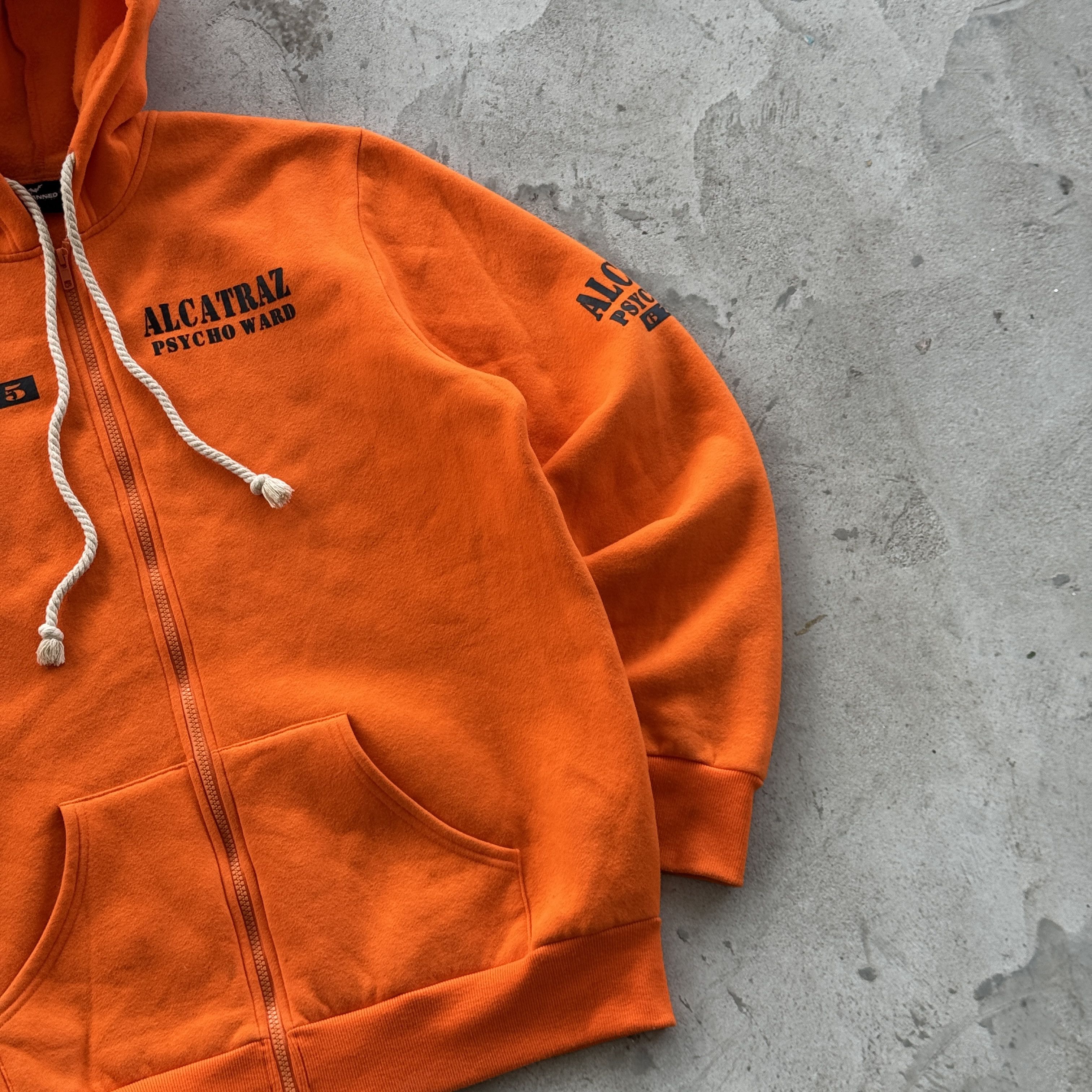 Vintage Vintage 90s Alcatraz Psycho Ward Zip Hooded Sweatshirt Size US XL / EU 56 / 4 - 3 Thumbnail