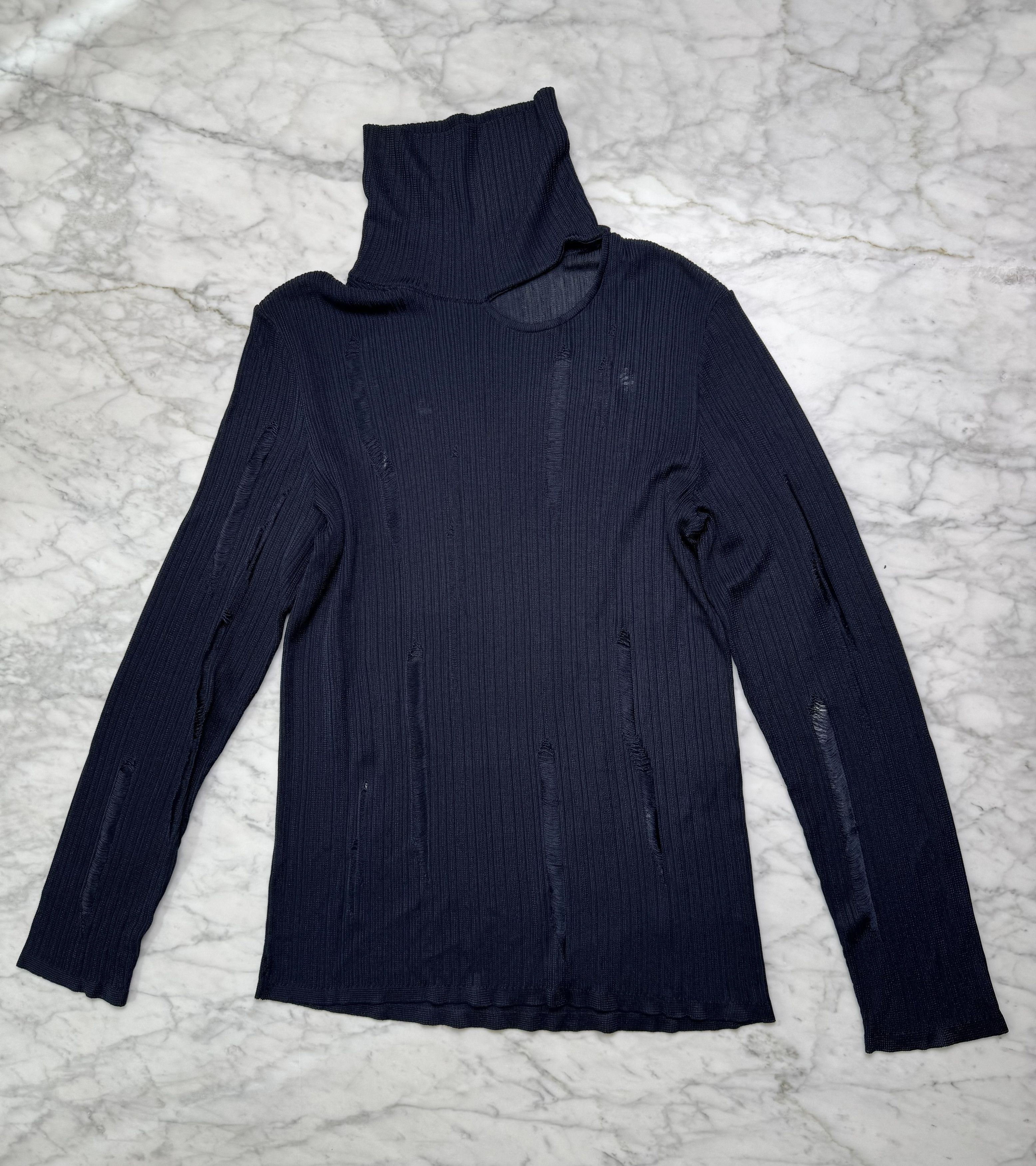LGN LOUIS GABRIEL NOUCHI Navy Cutout Turtleneck Size US L / EU 52-54 / 3 - 1 Thumbnail