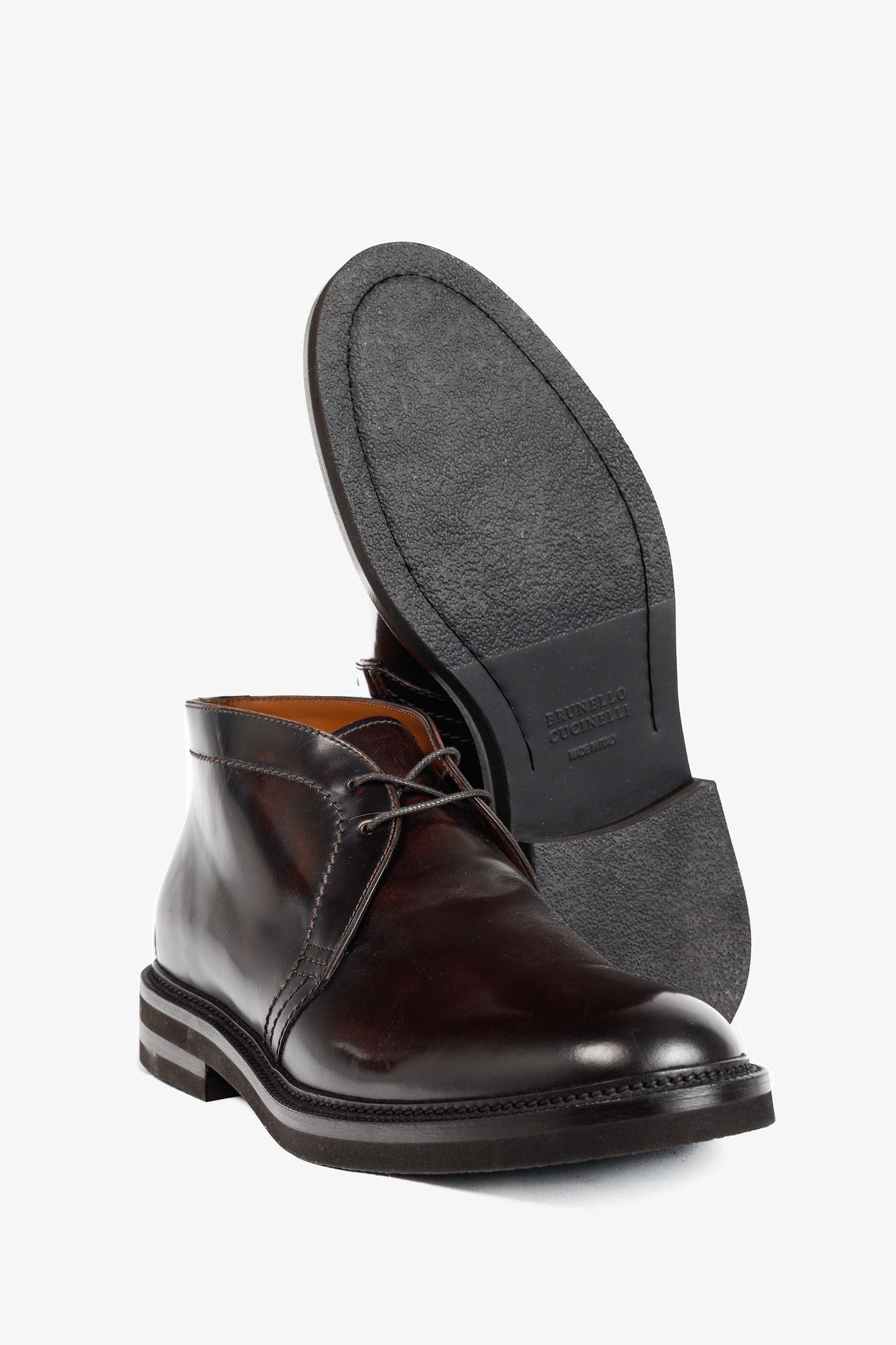Brunello Cucinelli Brunello Cucinelli AW/21 Brown Buffed Leather Chukka Boots Size US 12 / EU 45 - 4 Thumbnail