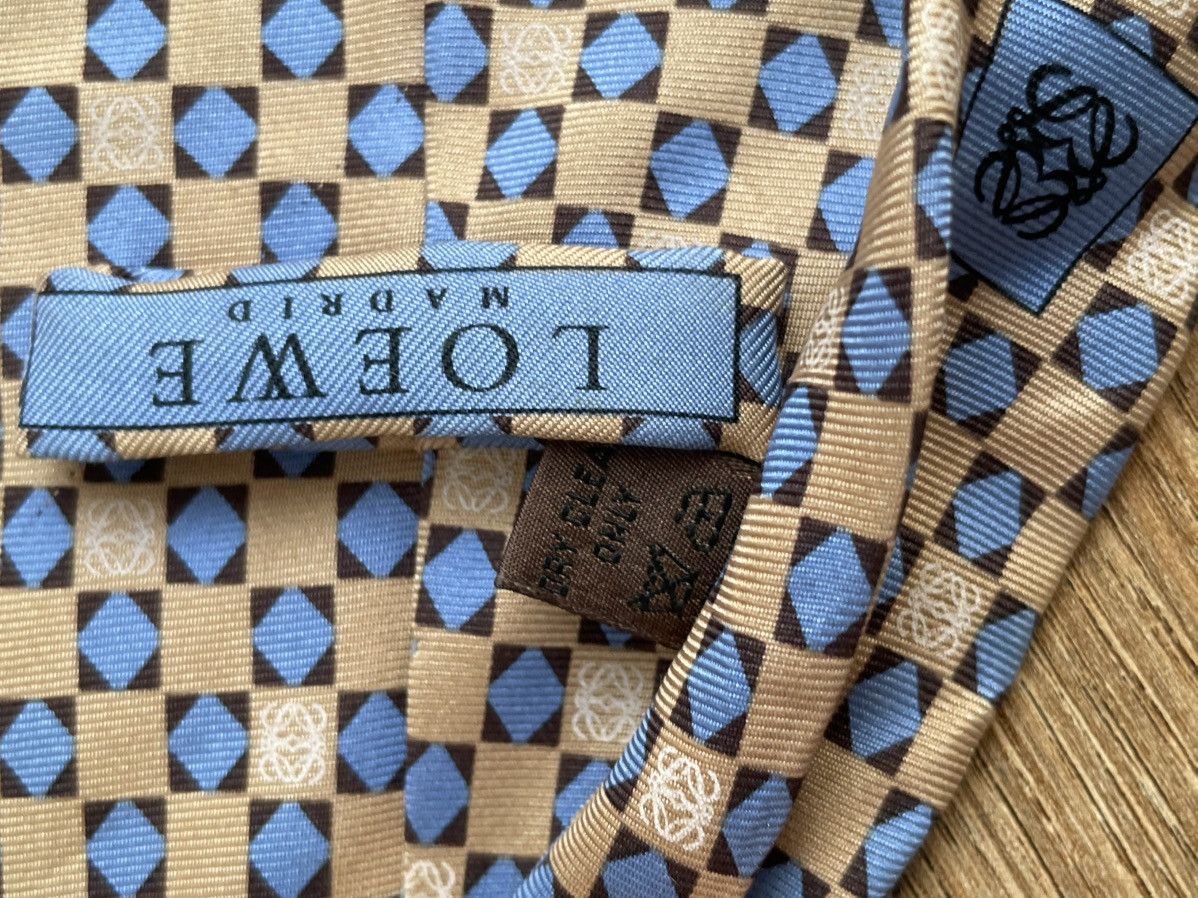 Loewe Loewe Madrid Silk Tie Monogram Logo Yellow Blue Mundo Loewe Size ONE SIZE - 11 Thumbnail