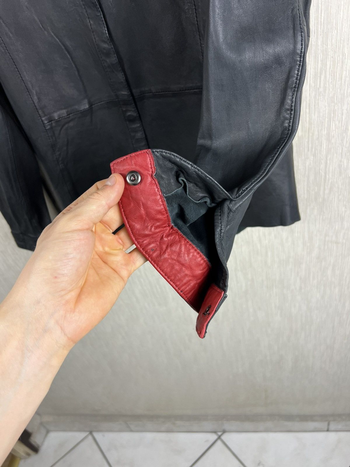 Guidi Elias Rumelis ER TARA black lamb leather button up shirt Size US S / EU 44-46 / 1 - 18 Thumbnail