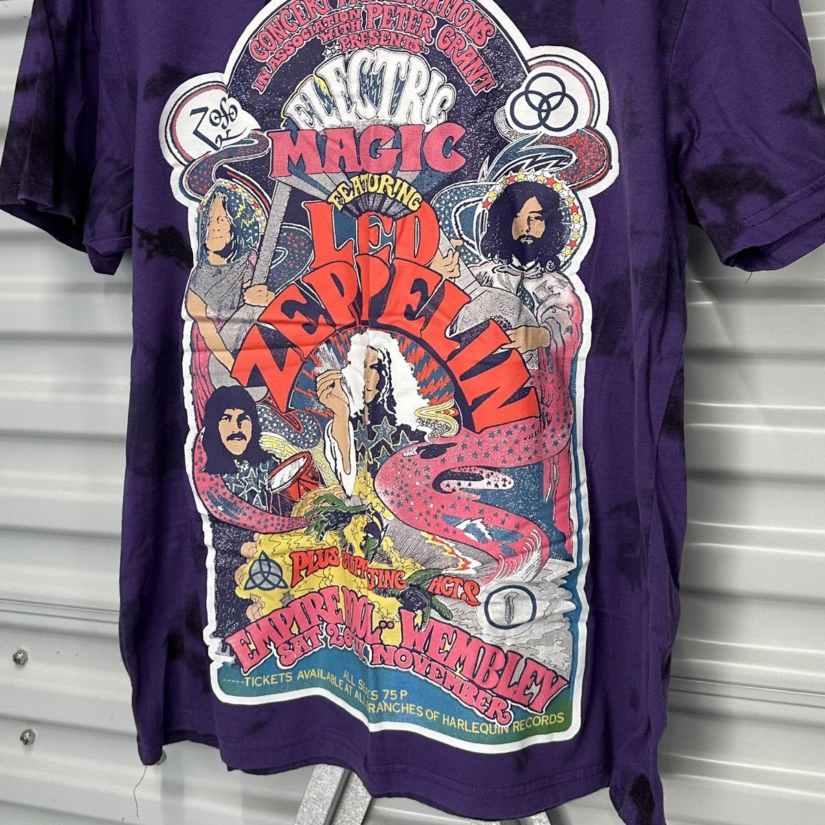 Band Tees Led Zeppelin Electric Magic - Purple / Black Cloud Wash Tee Size US L / EU 52-54 / 3 - 3 Thumbnail