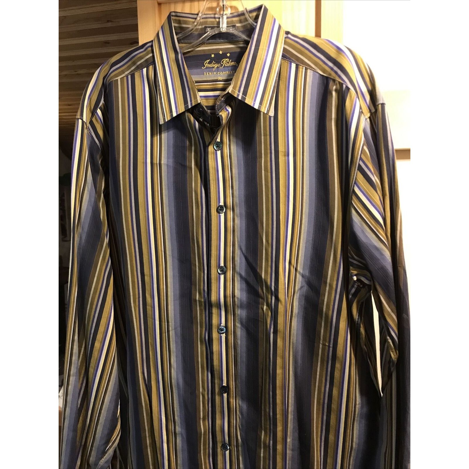 Indigo Palms Indigo Palms Denim Co Men’s XL Gold Button Down Cotton Shirt Size US XL / EU 56 / 4 - 6 Thumbnail