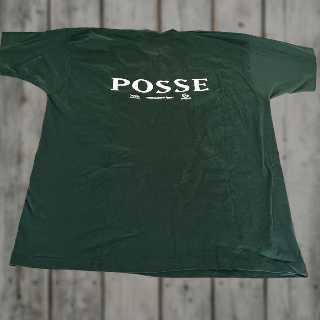 Fruit Of The Loom VINTAGE POSSE 1993 Video Warehouse Promo T shirt Men 3XL Green Cotton Short Sleeve Graphic Tee US Fan Merchandise Mens Size US XXL / EU 58 / 5 - 1 Thumbnail