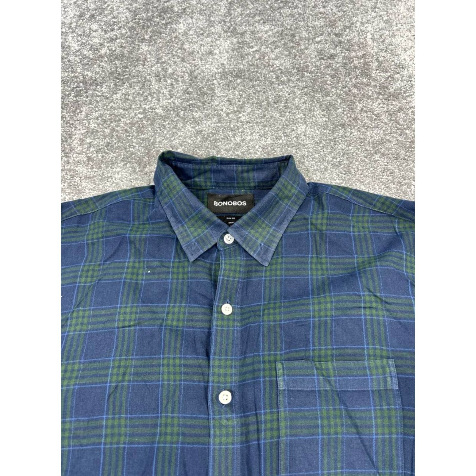 Bonobos Bonobos Shirt Mens L Blue Cotton Button Up Plaid Casual Slim Button-Down Collared Seasonal Spring Summer Fall Mens Size US L / EU 52-54 / 3 - 2 Thumbnail