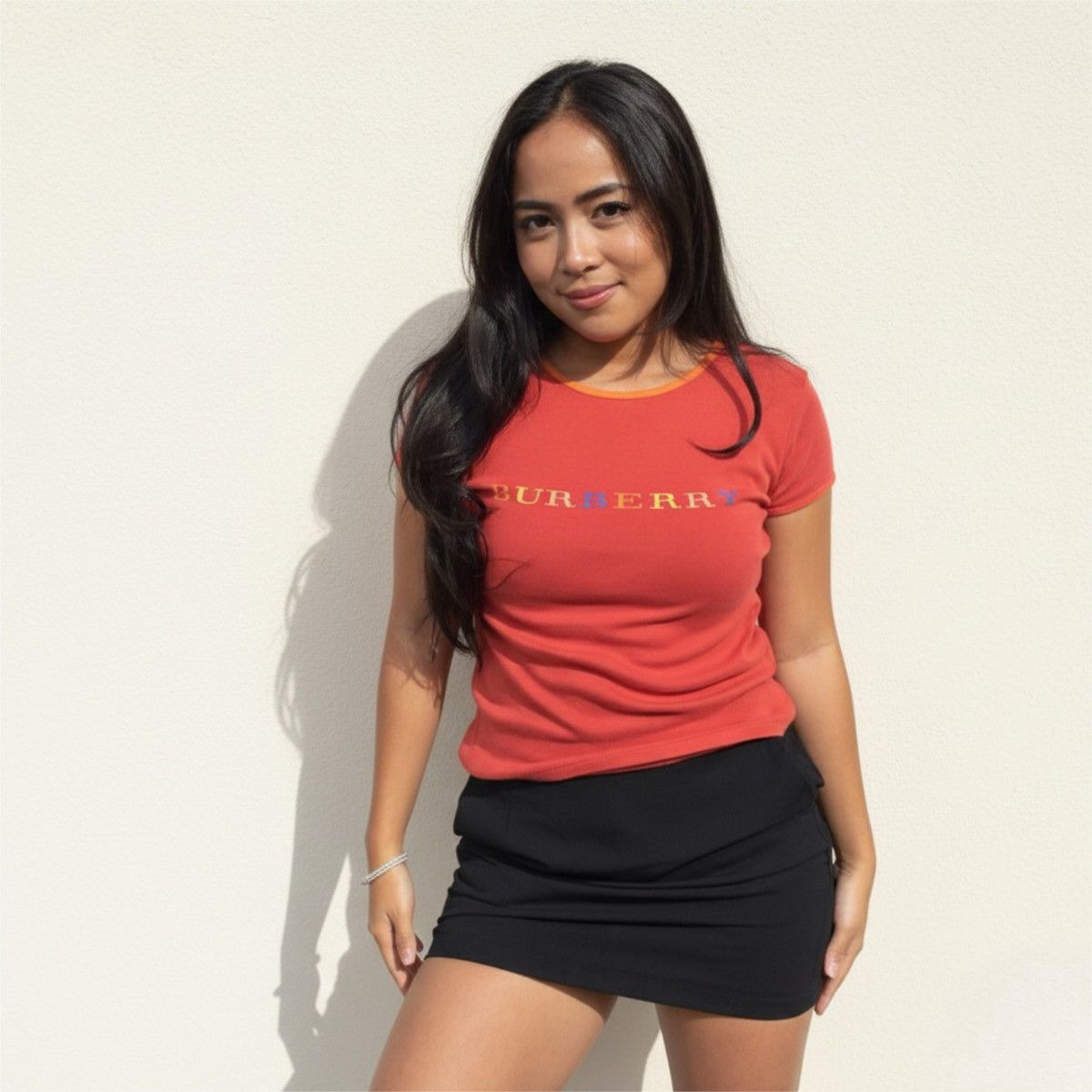 Burberry Vintage Red Burberry Spellout T Shirt Size XS / US 0-2 / IT 36-38 - 2 Thumbnail