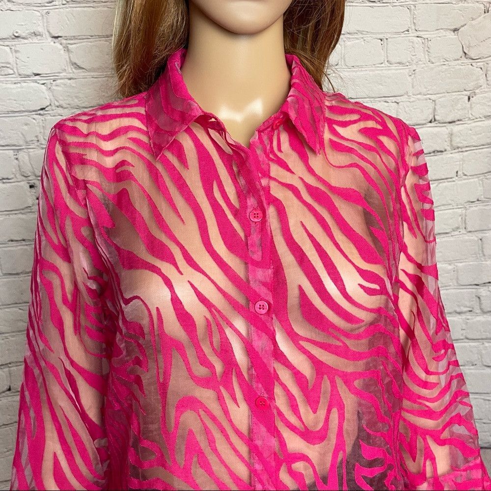 Other Studio Works Pink Stripes Rayon Blouse Size S Size S / US 4 / IT 40 - 2 Thumbnail