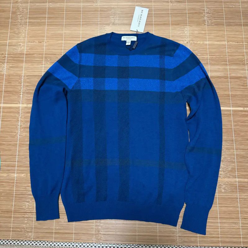Burberry Burberry Blue Wool Blend Check Knit Sweater Size US S / EU 44-46 / 1 - 1 Thumbnail