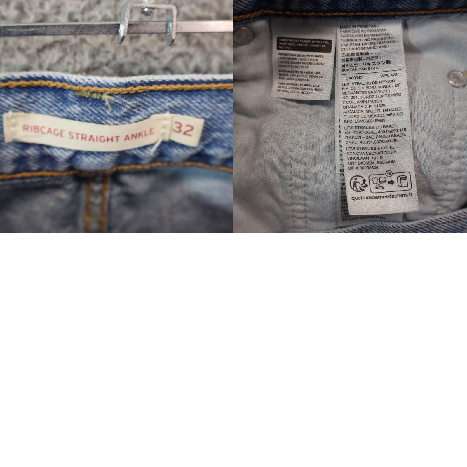 Levi's Levi's Premium Ribcage Jeans Women 32x27 Ankle Straight Distressed Button Denim Blue Medium 5-Pocket Regular Classic Washed Size 24" / US 00 / IT 34 - 8 Thumbnail