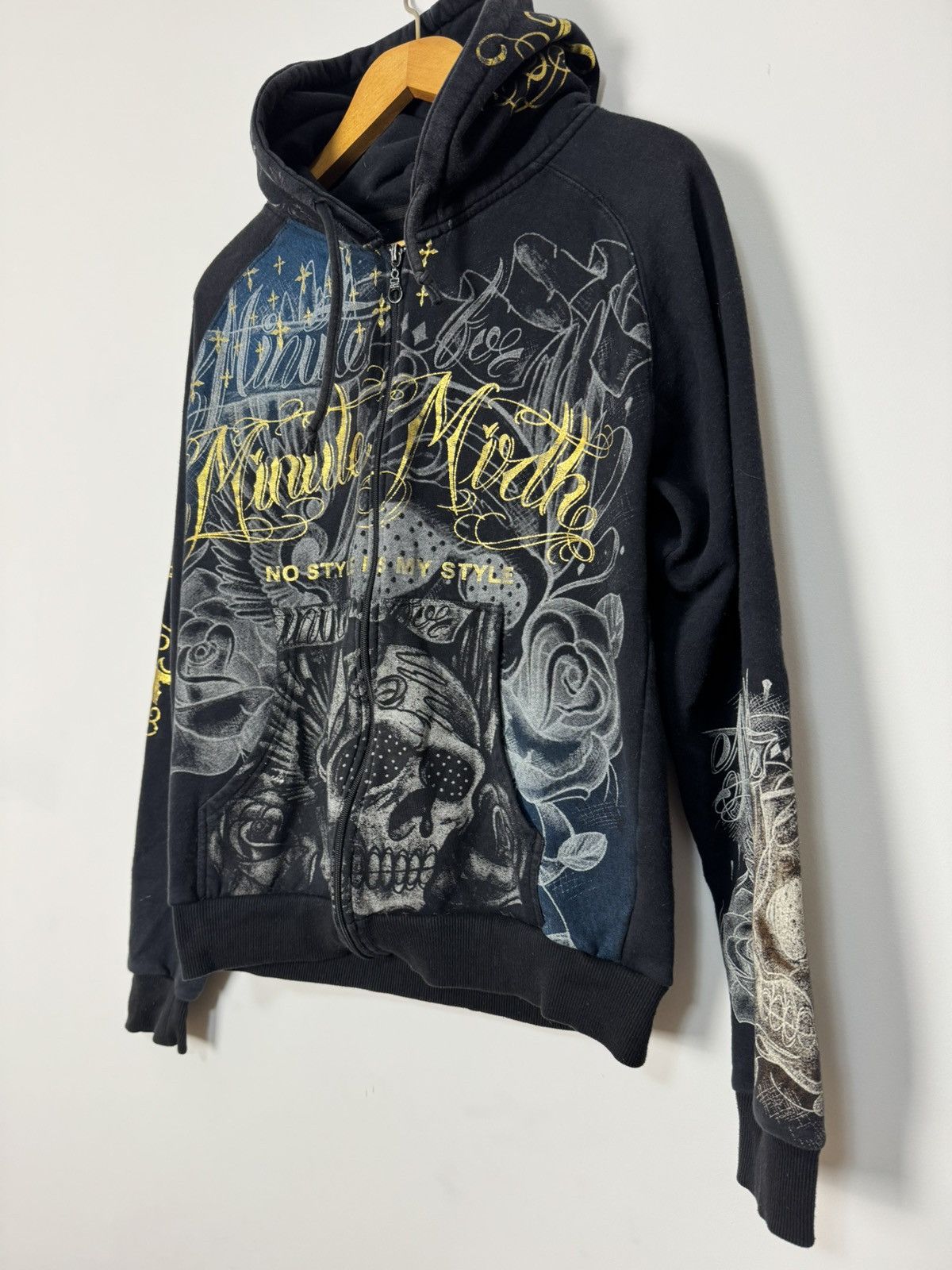 Crazy Vintage Ed hardy Style Y2K zip up hoodie 00s Japanese