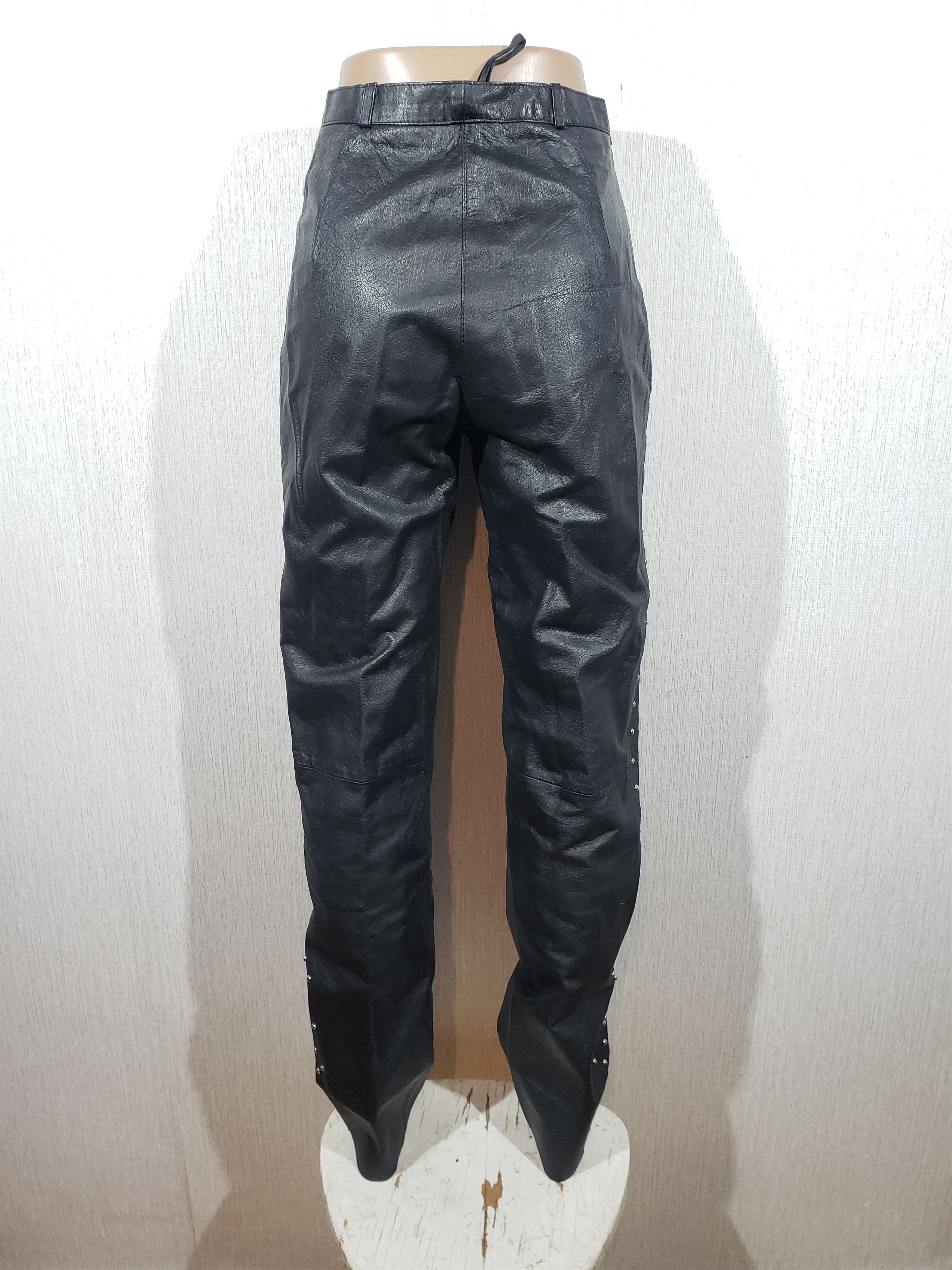 Genuine Leather × Uniqlo Women's black leather pants. Size 26" / US 2 / IT 38 - 4 Thumbnail