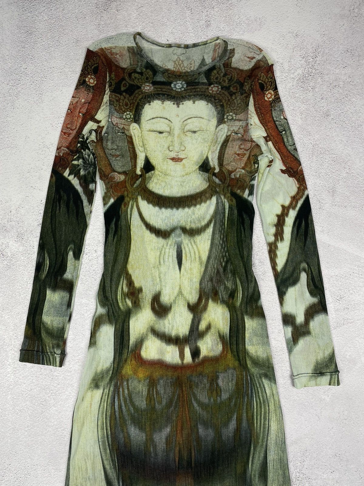 Vivienne Tam Vivienne Tam Floor Length 1997 Long Sleeve Mesh Buddha Dress Size XS / US 0-2 / IT 36-38 - 17 Thumbnail