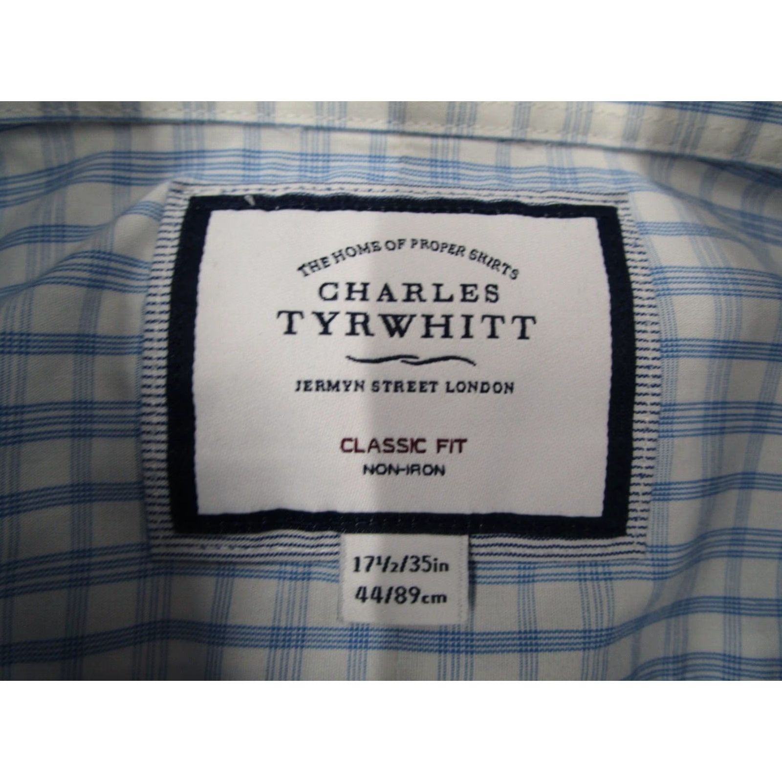 Charles Tyrwhitt Charles Tyrwhitt Dress Shirt Men 35 17.5 Blue Classic Button Up Non-Iron Work Shirt Size 34R - 3 Thumbnail