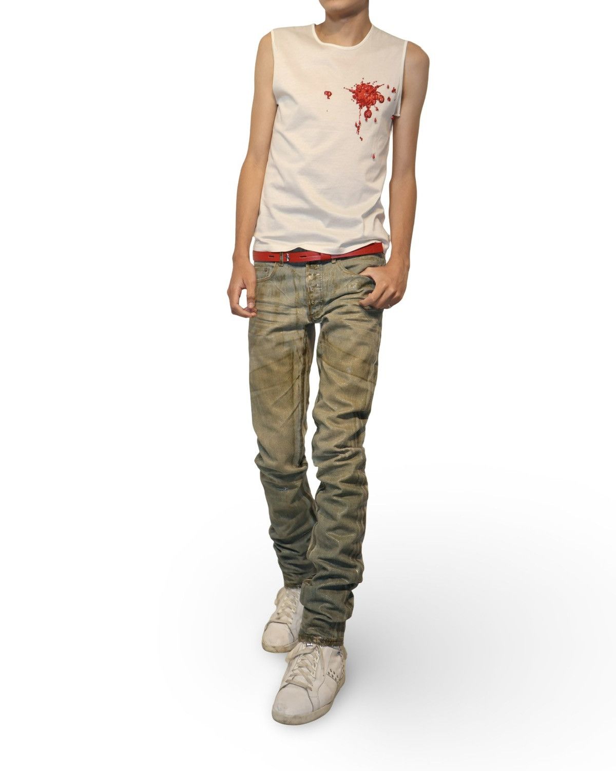 Dior Homme SS02 タンクトップ Dior × Hedi Slimane Dior Homme SS02 Blood Wound Tank Top | Grailed