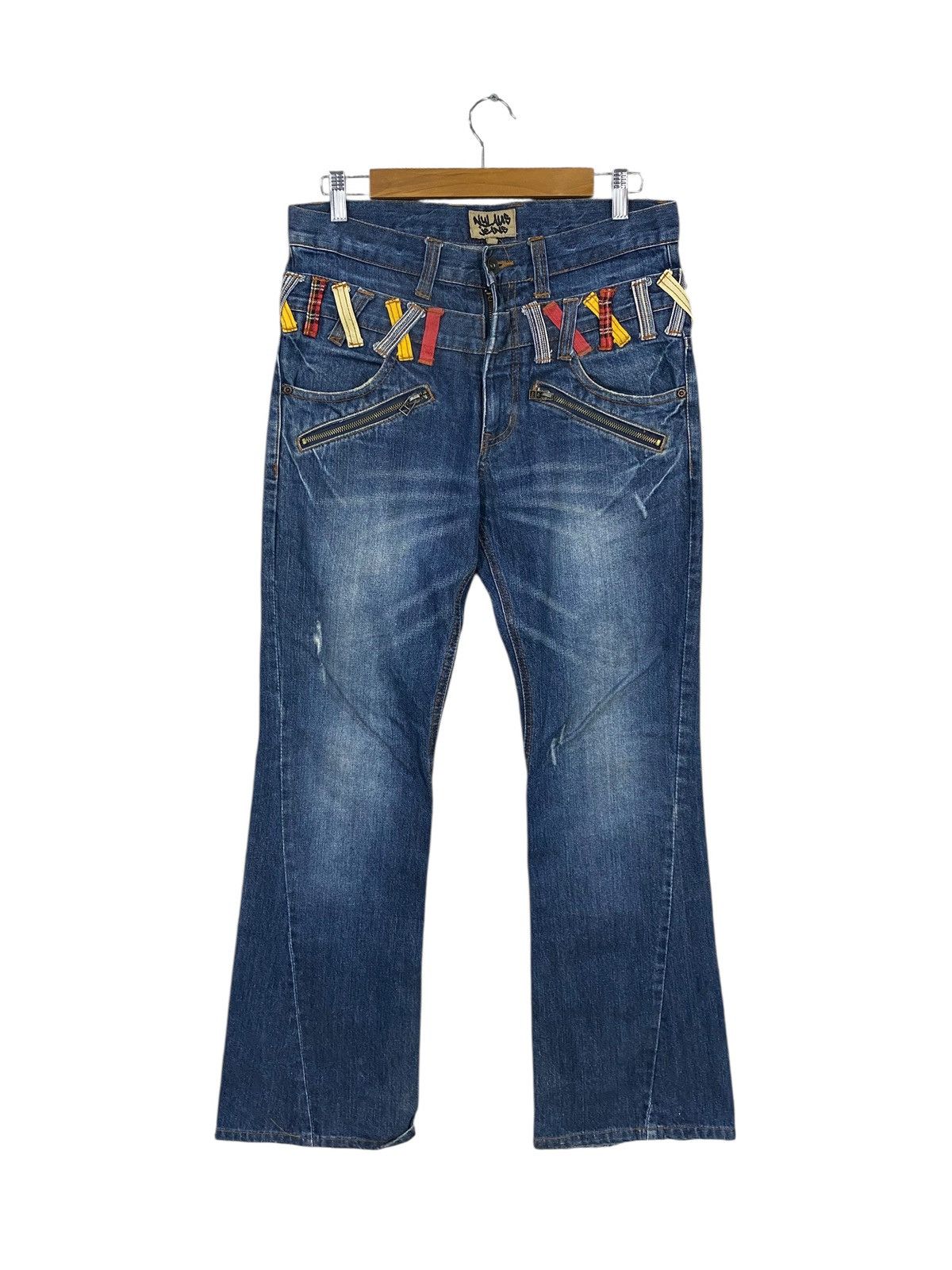 Japanese Brand Japanase brand nylaus jeans double waist flared denim pant Size US 32 / EU 48 - 1 Thumbnail