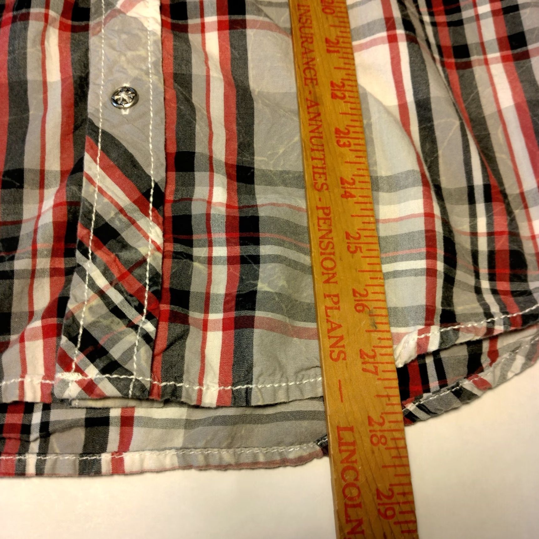 Affliction Affliction Black Premium Shirt Medium Gray Red Black Plaid Button Embroidered Size US M / EU 48-50 / 2 - 7 Thumbnail