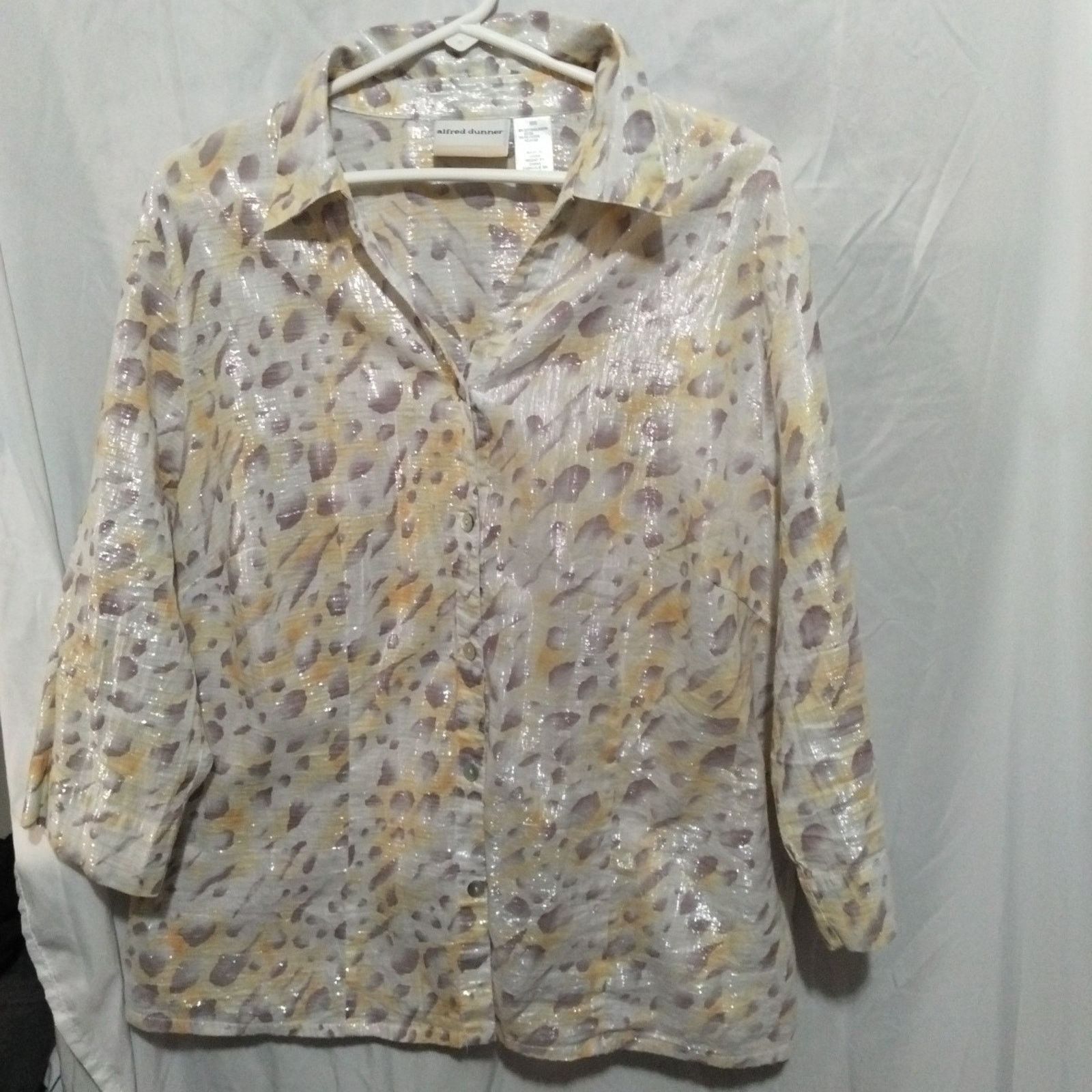 Other Alfred Dunner Gauze Cotton Metallic Blouse Top 16 W. Size XXL / US 16-18 / IT 52-54 - 1 Thumbnail