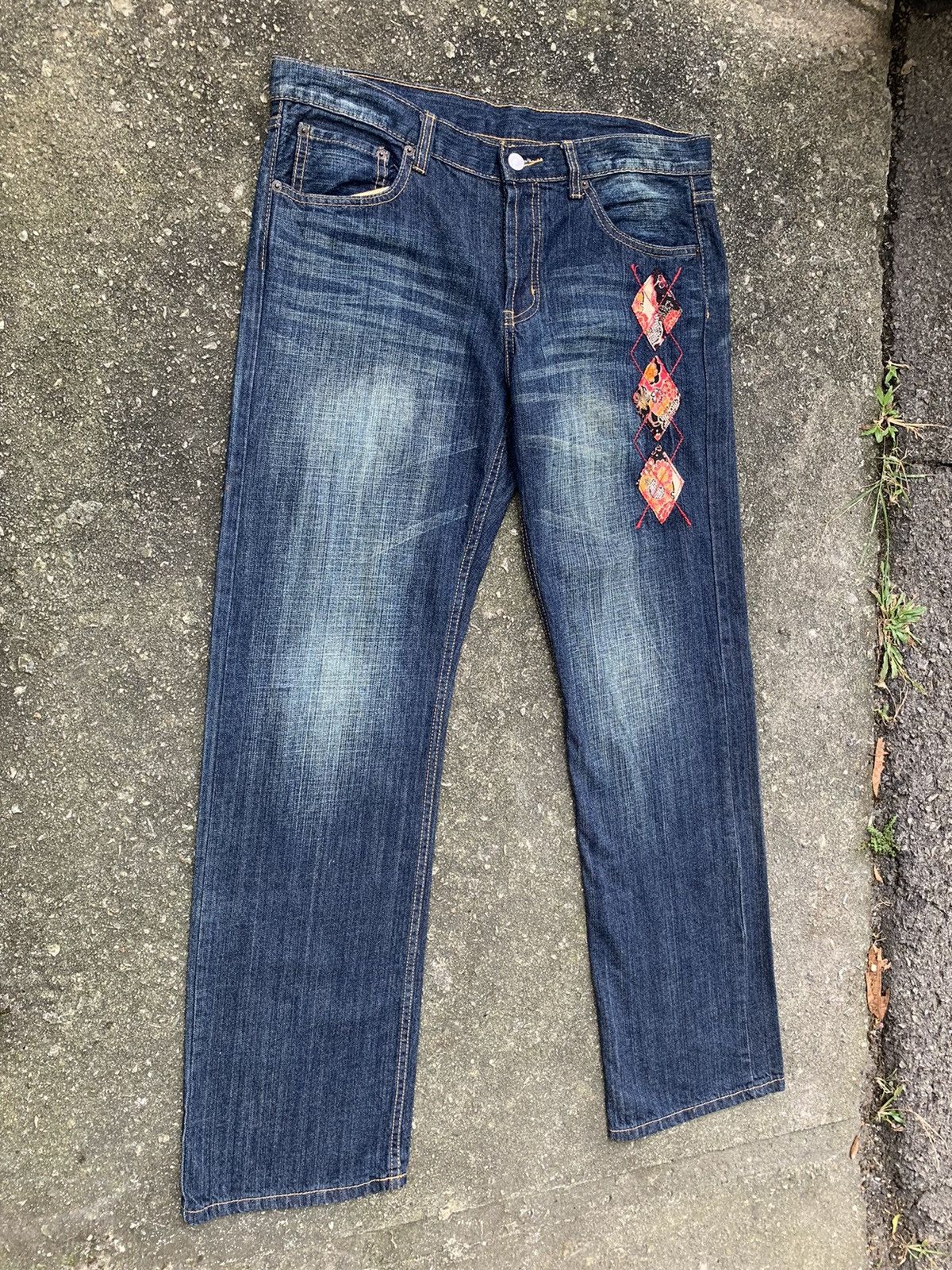 Takeo Kikuchi Vintage Takeo Kikuchi Patchwork Denim Jeans Pants Size US 35 - 2 Thumbnail