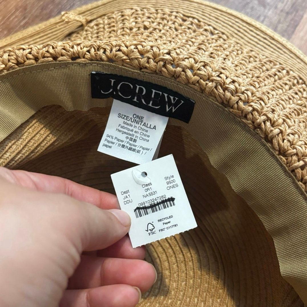 J.Crew NWT J.Crew Textured Summer Straw Hat In Dusty Dune Size ONE SIZE - 3 Thumbnail