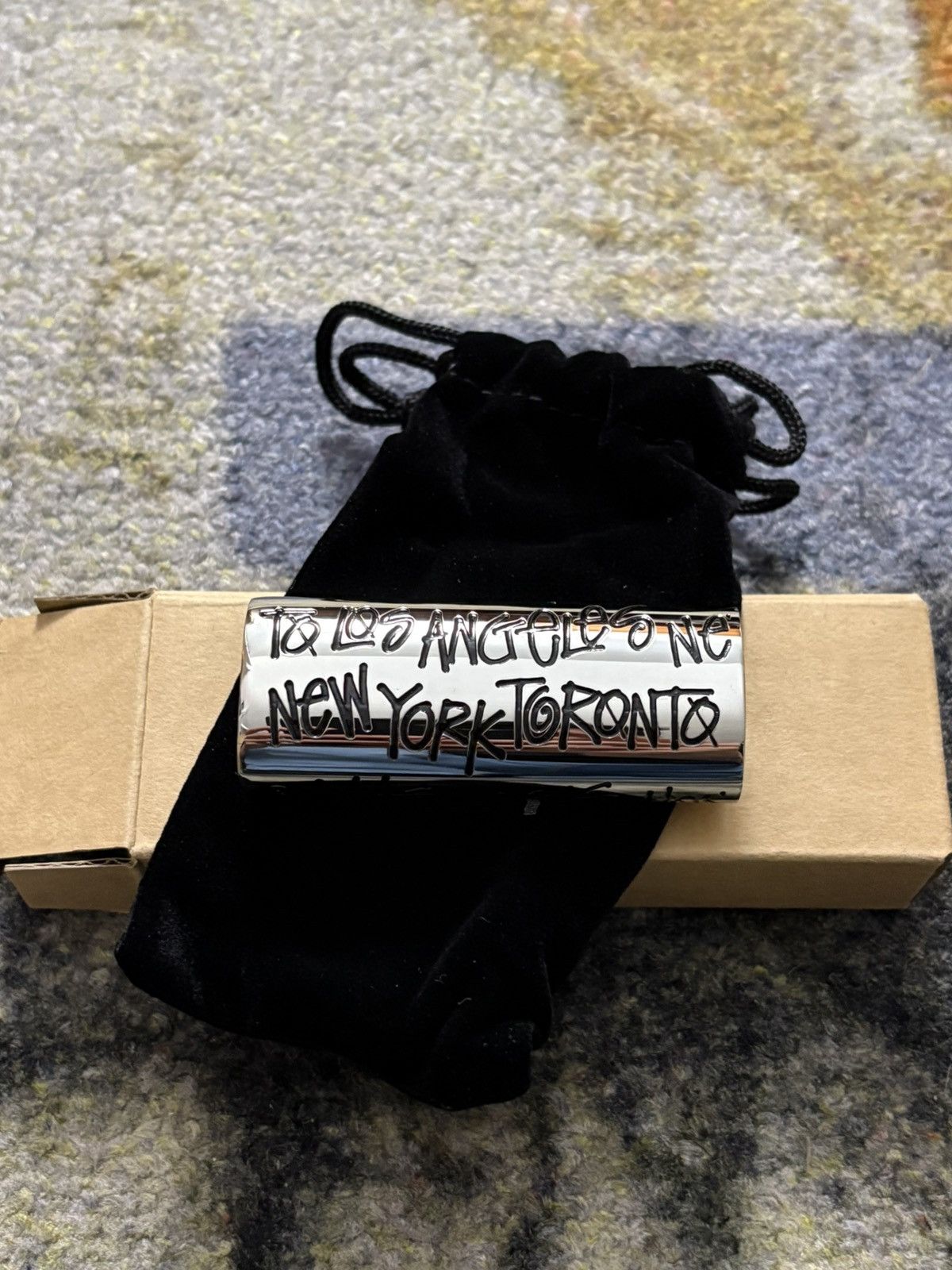 stussy cigarette case Streetwear × Stussy × Vintage Stüssy Metal Pill Lighter Case