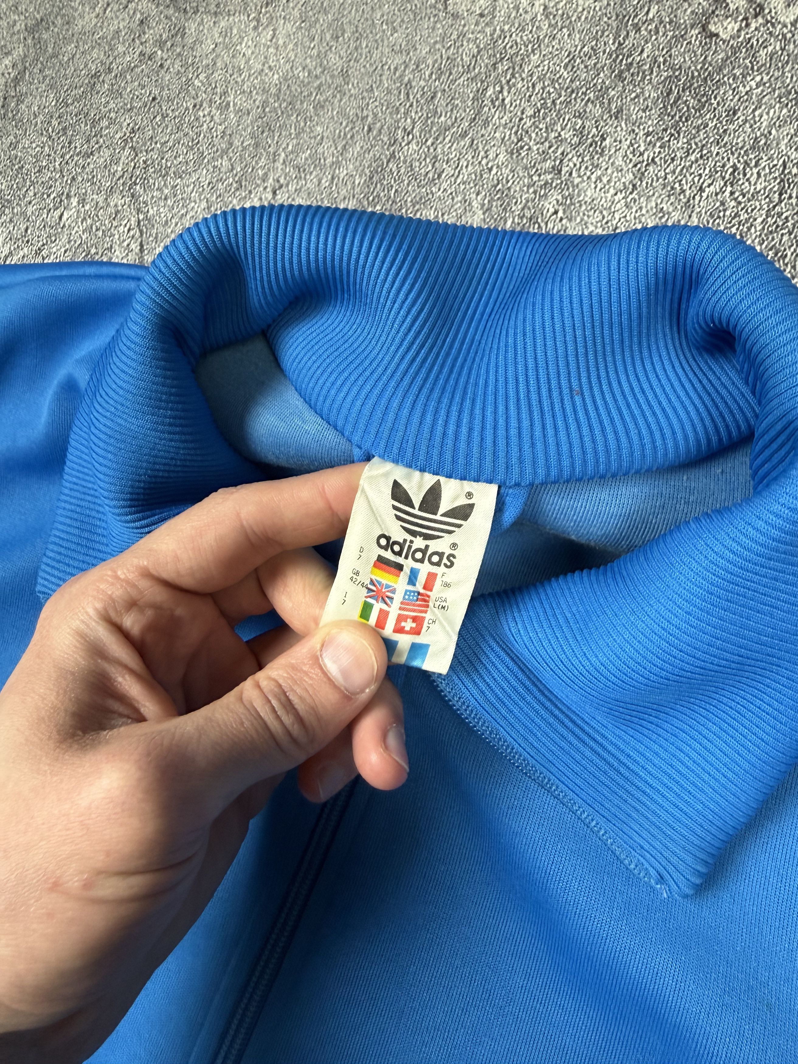 Adidas Vintage 80s Adidas Blue Track Jacket Retro Sportwear Size US L / EU 52-54 / 3 - 3 Thumbnail