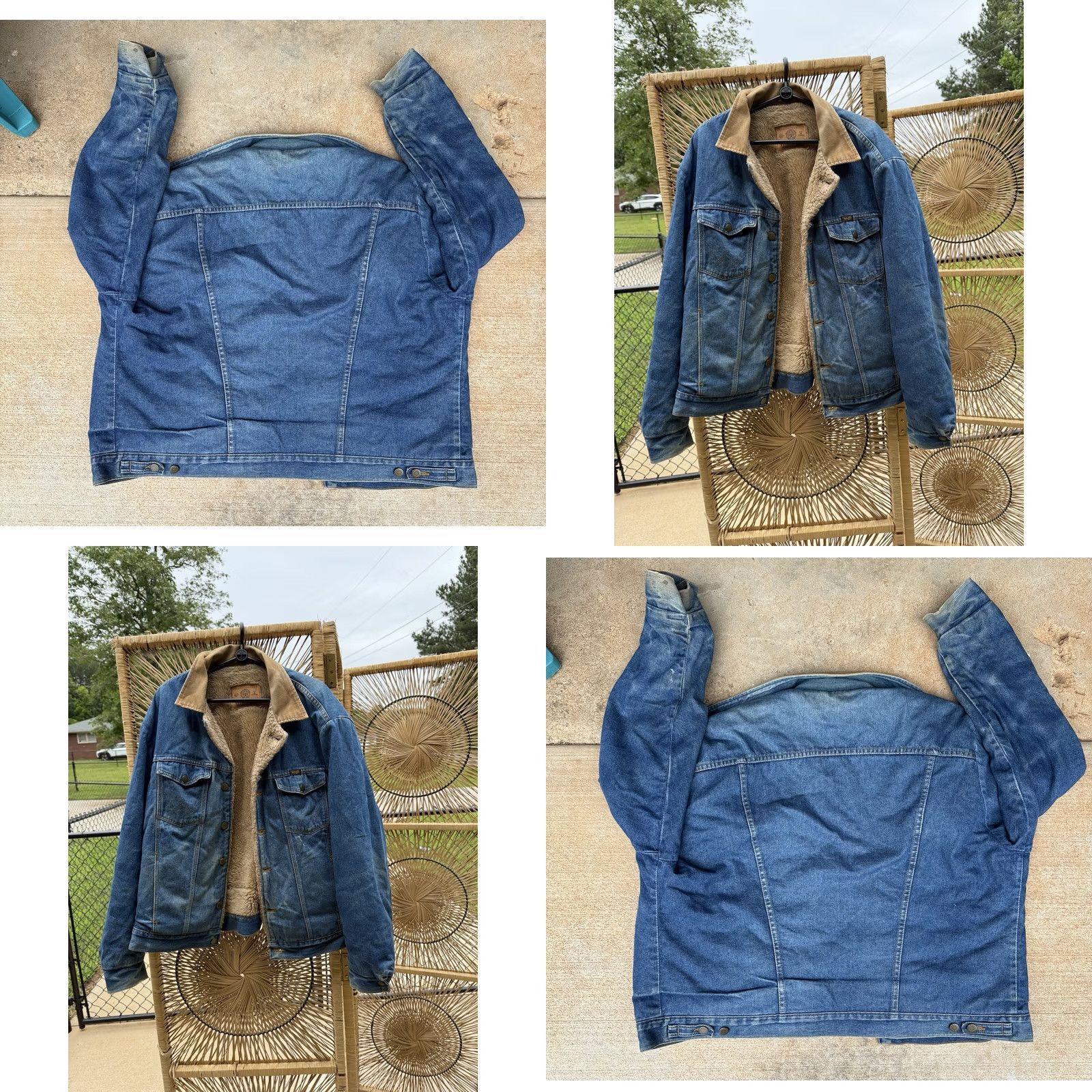 Wrangler VINTAGE Wrangler Denim Jacket XL Chore Outdoor 1980s USA MADE Blue Sherpa Trucker Mens Mens Size US XL / EU 56 / 4 - 8 Thumbnail