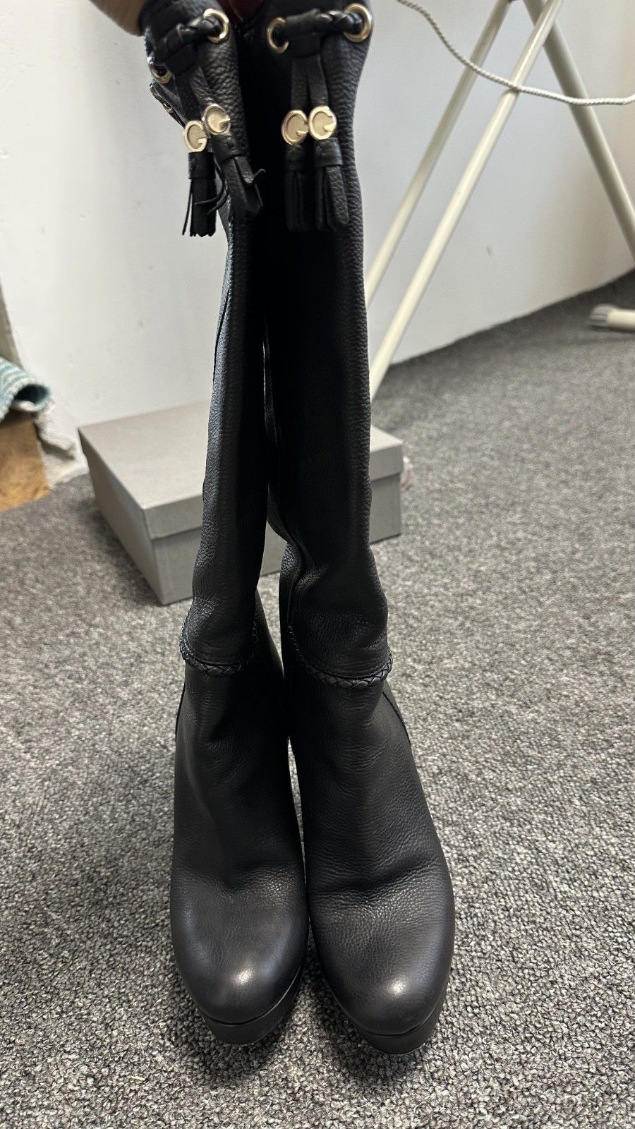Gucci Gucci Black Leather Braided Accents Knee High Boots Size US 7 / IT 37 - 5 Thumbnail