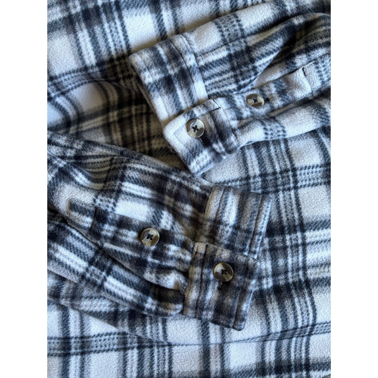 Sage Sage Plaid Fleece Shirt Jacket Size Large Size L / US 10 / IT 46 - 7 Thumbnail