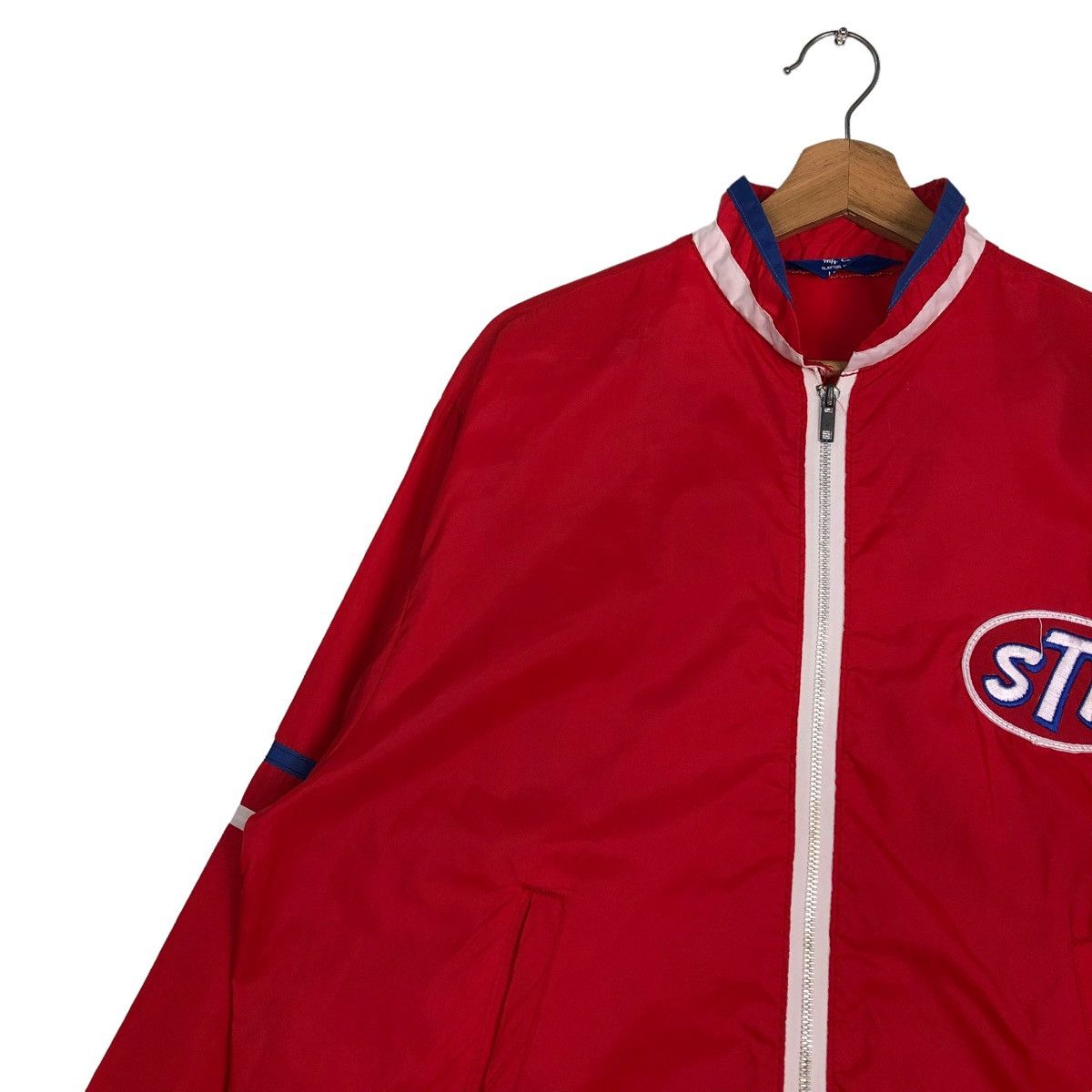 Kadoya 🔥VINTAGE ZIPPER BIKER JACKET LIGHT STP BIG LOGO Size US L / EU 52-54 / 3 - 7 Thumbnail