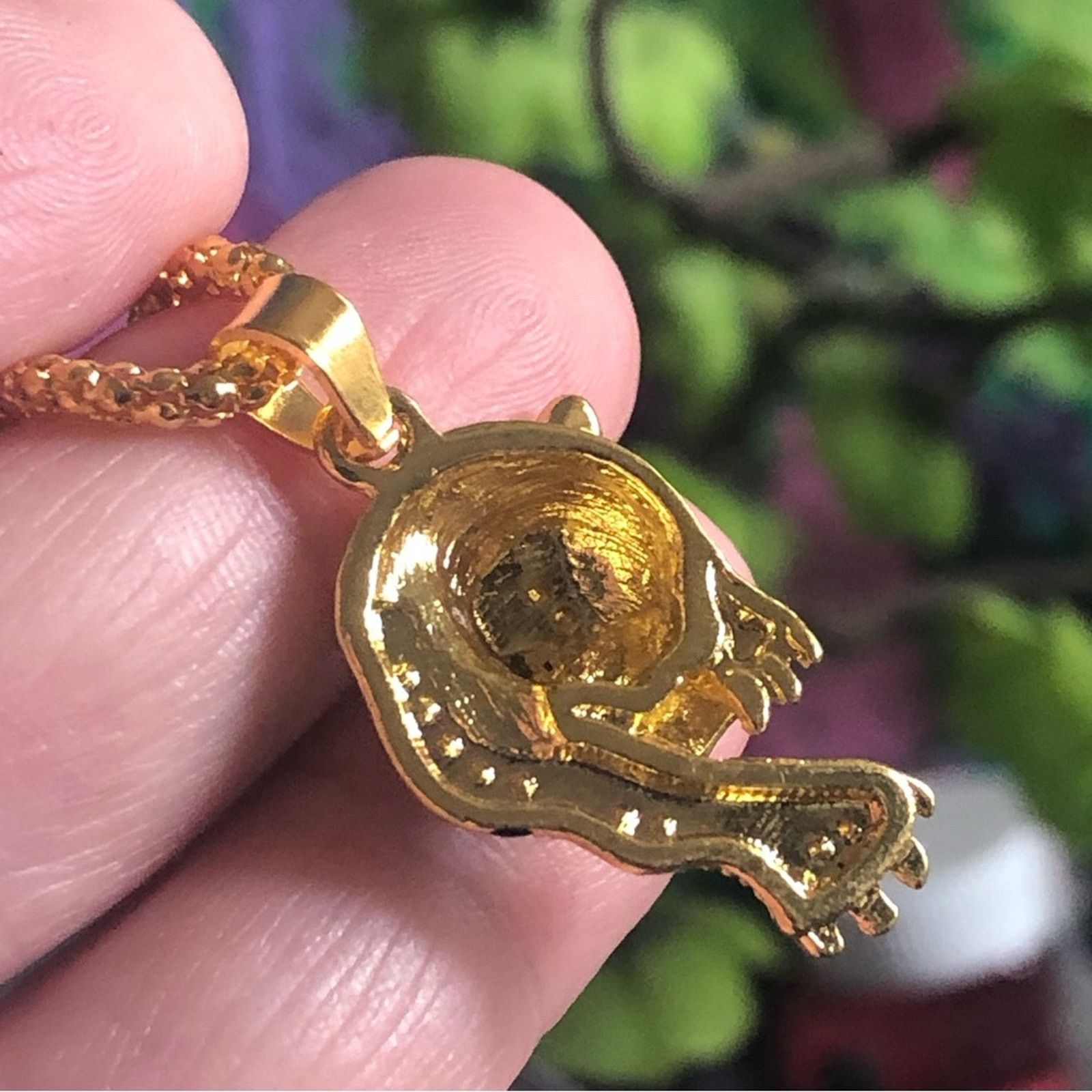 Jewelry Growling tiger gold emerald eye pendant necklace Size ONE SIZE - 5 Thumbnail