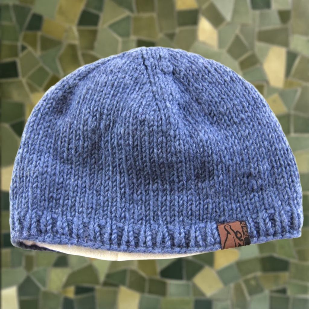 Vintage Turtle Fur Hat Womens One Size Purple Made Nepal Wool Knit Orange Floral Beanie Size ONE SIZE - 1 Thumbnail