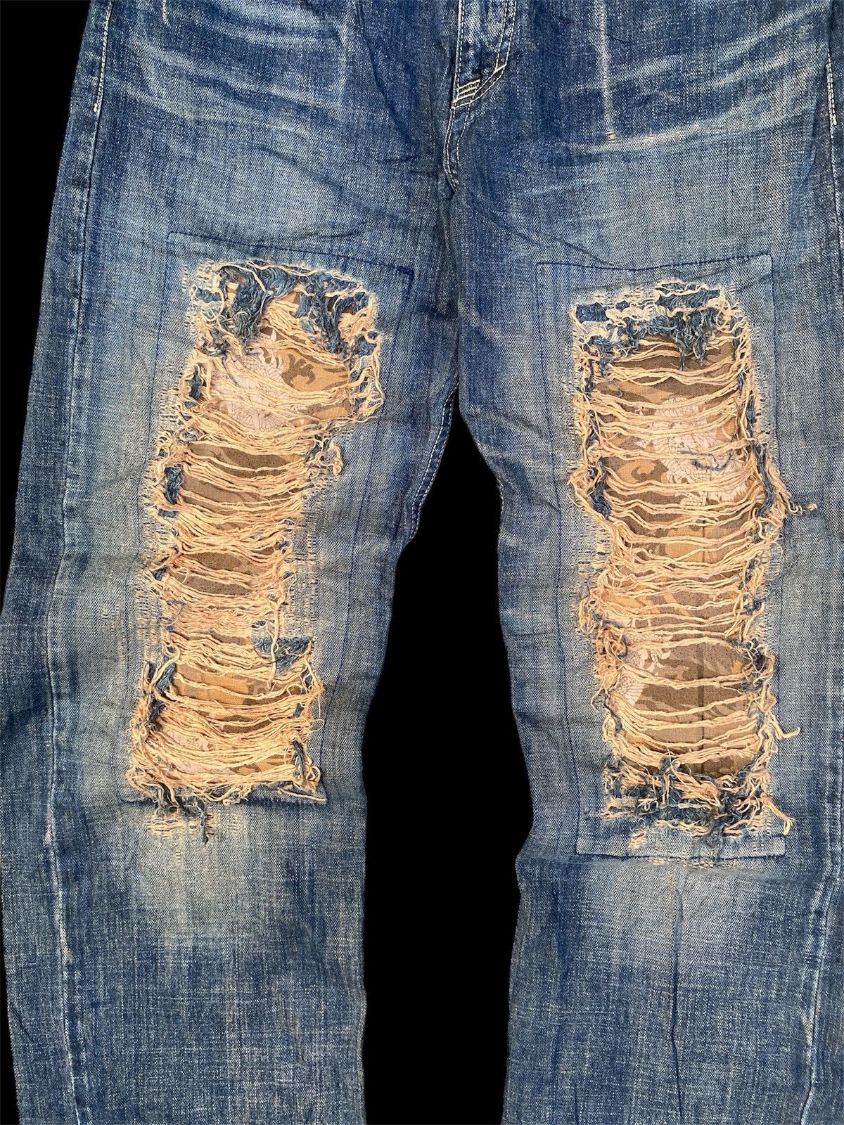 Tornado Mart Japanese Kulo Distressed Baggy Denim Size US 32 / EU 48 - 2 Thumbnail
