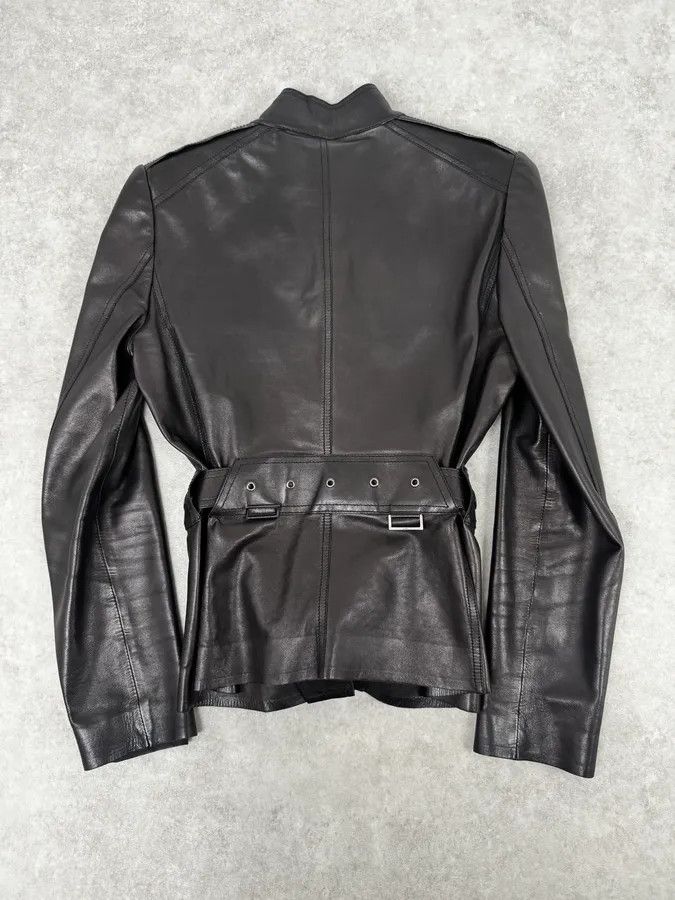 Gucci AW1999 Gucci Black Silver Belted Premium Leather Jacket by Tom Ford Size M / US 6-8 / IT 42-44 - 4 Thumbnail