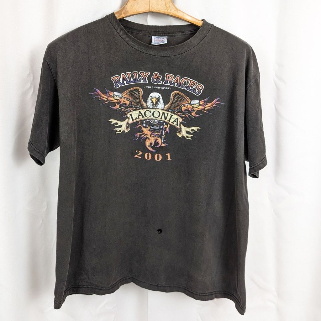 All Sport × Vintage 2001 Laconia Motorcycle Rally & Race Distressed T-Shirt XL Size US XL / EU 56 / 4 - 3 Thumbnail