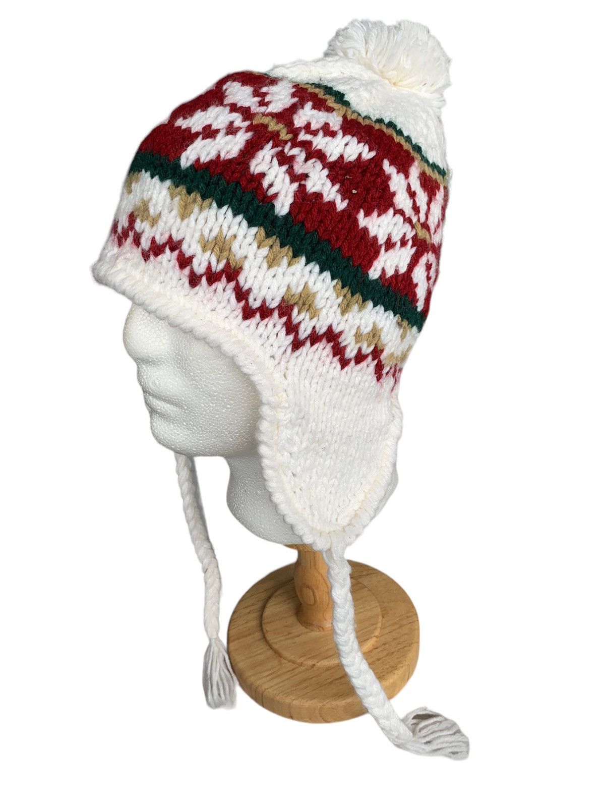 Japanese Brand Earflap Multicolour Crochet Knit Beanie Hats Size ONE SIZE - 5 Thumbnail