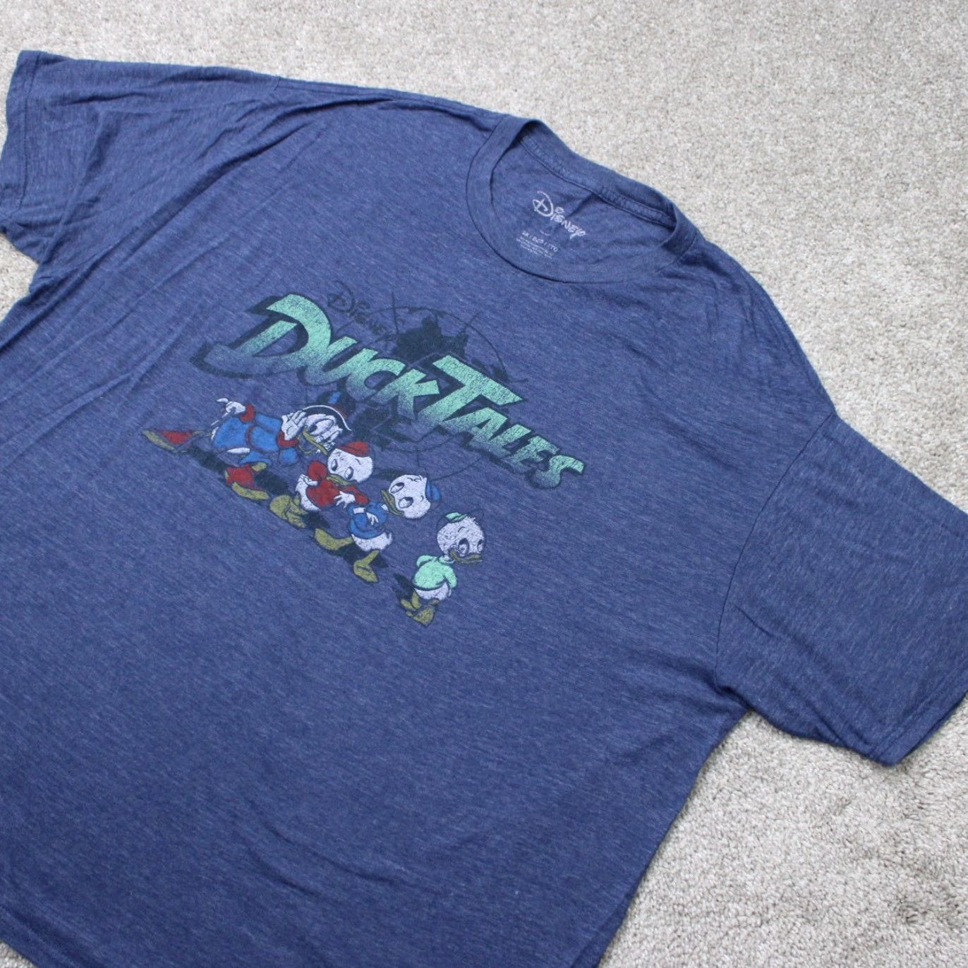 Disney DuckTales Shirt Disney Mens 2XL Blue Graphic Print Short Sleeve T-Shirt Pullover Duck Donald Disney Logo Cartoon 2020s Mens Size US XXL / EU 58 / 5 - 2 Thumbnail