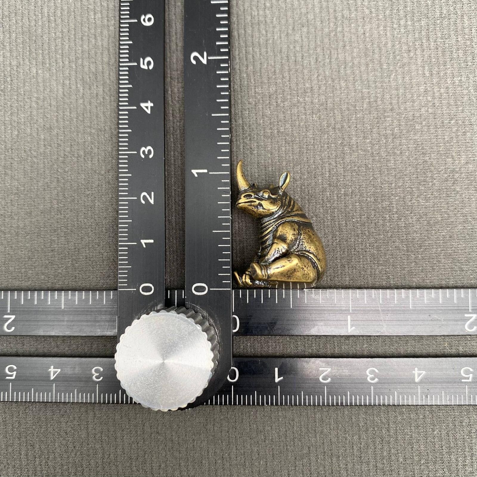 Other Miniature Sitting Rhino Figurine with Antiqued Brass Finish Size ONE SIZE - 3 Thumbnail