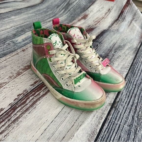 Other Wicked Green and Pink High-Top Sneakers “Ground Up” Size US 6.5 / IT 36.5 - 2 Thumbnail