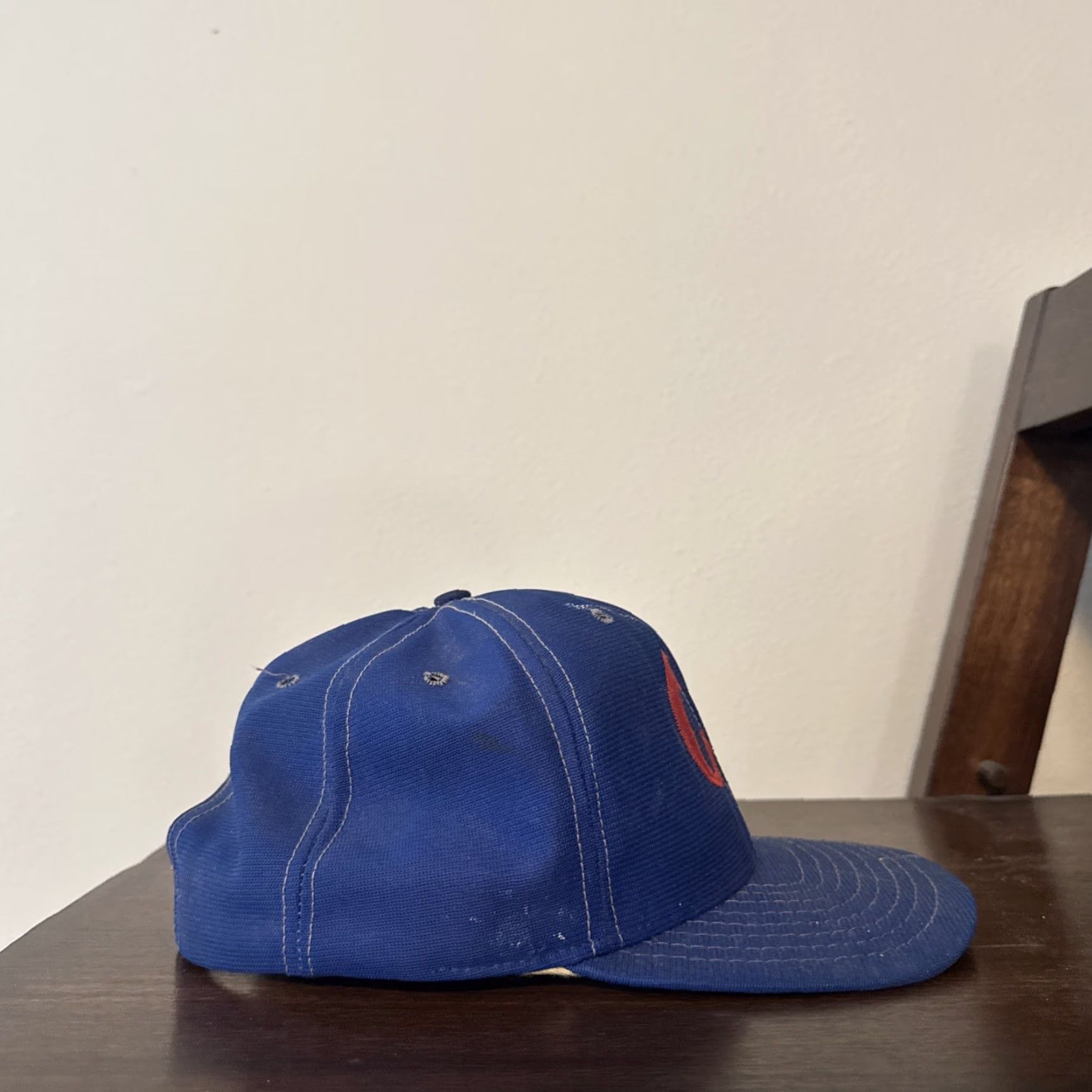 New Era VINTAGE New Era Snapback Hat Cap Blue Red CC Logo 70s 80s Broken Snap Men One Size Mens Size ONE SIZE - 5 Thumbnail