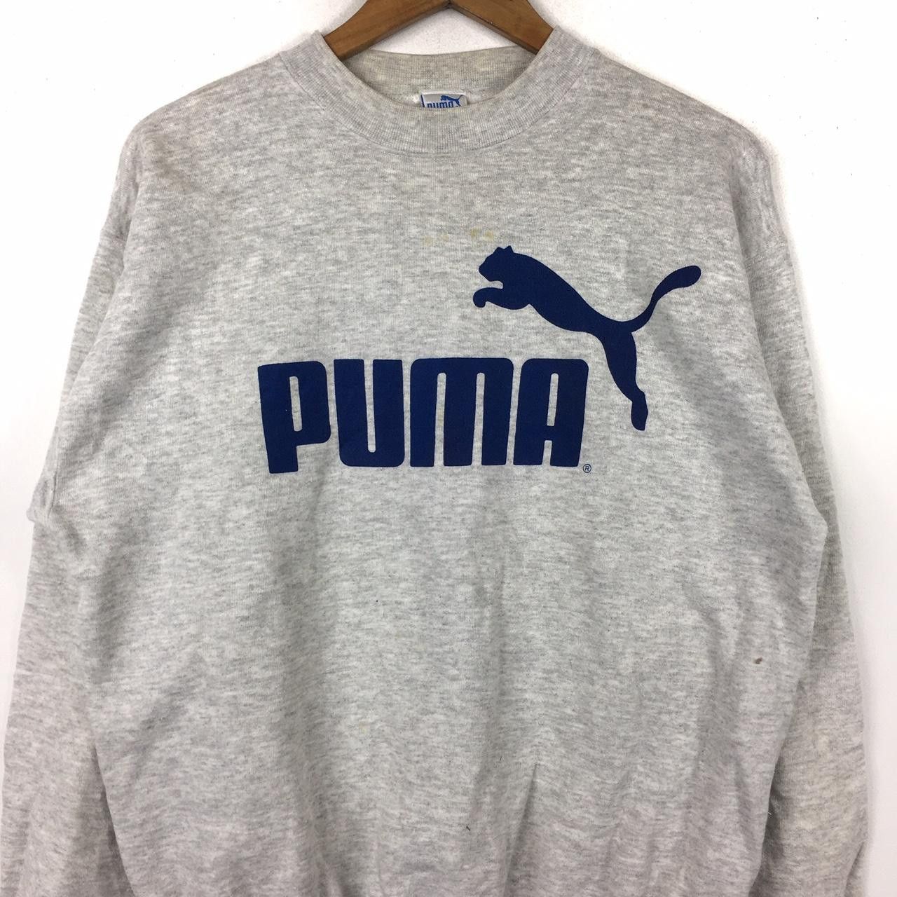 Puma Vintage PUMA Big Logo V Neck Blue Made In Usa Windbreaker Size US L / EU 52-54 / 3 - 2 Thumbnail